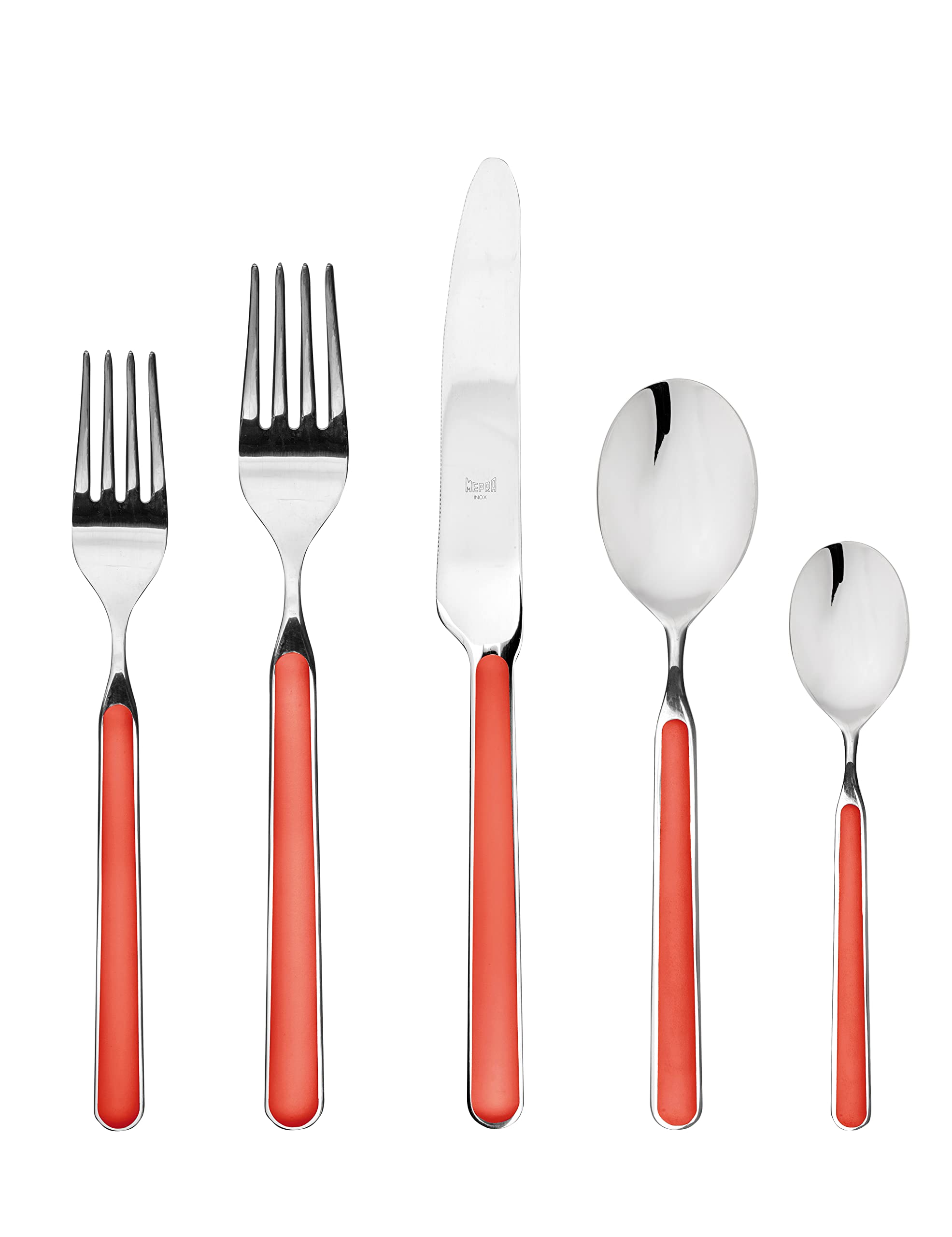 MEPRA Elegant Coral Serving Set - 12-Piece Stainless Steel Utensils for Dining & Entertaining - Perfect for Dinner Parties, Weddings, and Home Decor