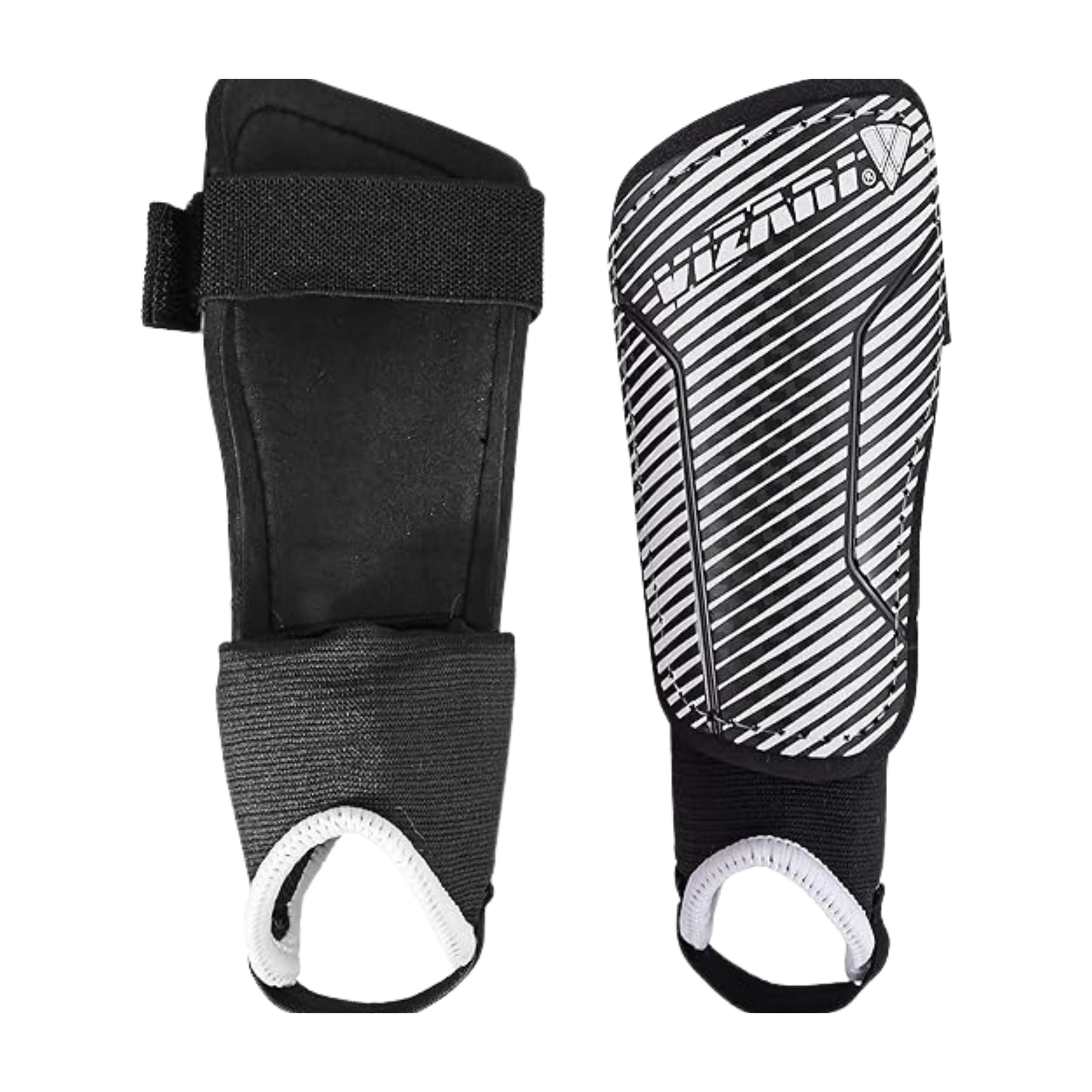 Vizari Matera Soccer Shin Guards - Lightweight & Durable Football Shin Pads with Ankle Protection for Youth & Adults - Adjustable Straps, Breathable Comfort for Maximum Impact Protection - Perfect for Training, Matches & League Play