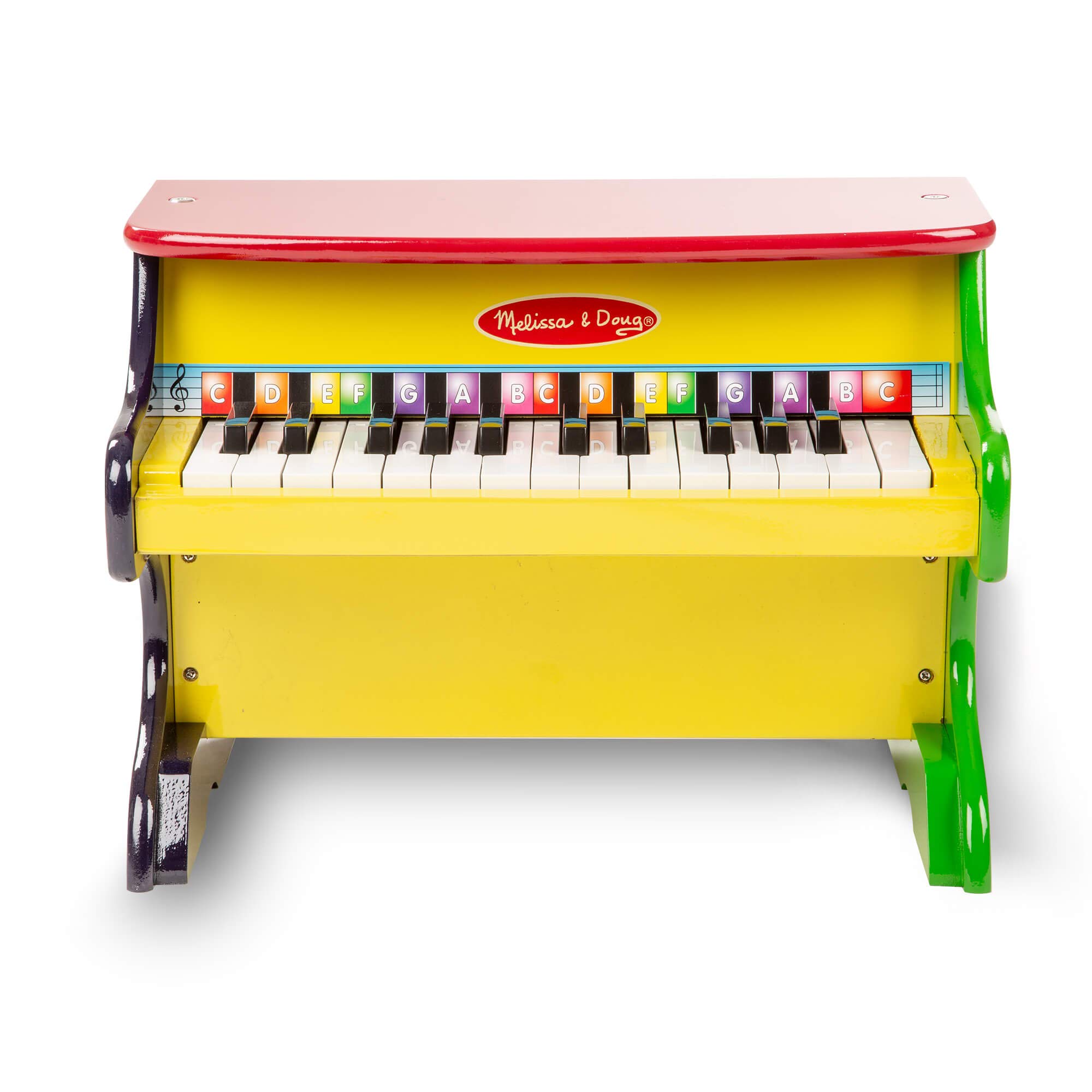 Melissa & Doug Learn-To-Play Piano Toy for Kids Ages 3+ - 25 Key Musical Keyboard with Color-Coded Songbook - Yellow/Brown/Green - Perfect for Early Childhood Music Education & Pretend Play at Home