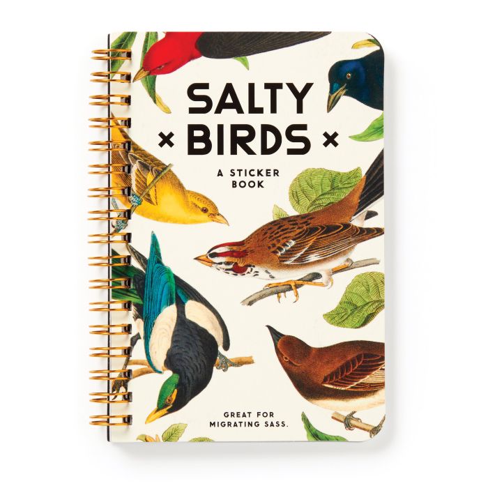 Brass Monkey Salty Birds Sticker Book - Fun Collectible Stickers for Scrapbooking, Journals & DIY Crafts | Creative Decoration for Laptops, Water Bottles & Notebooks