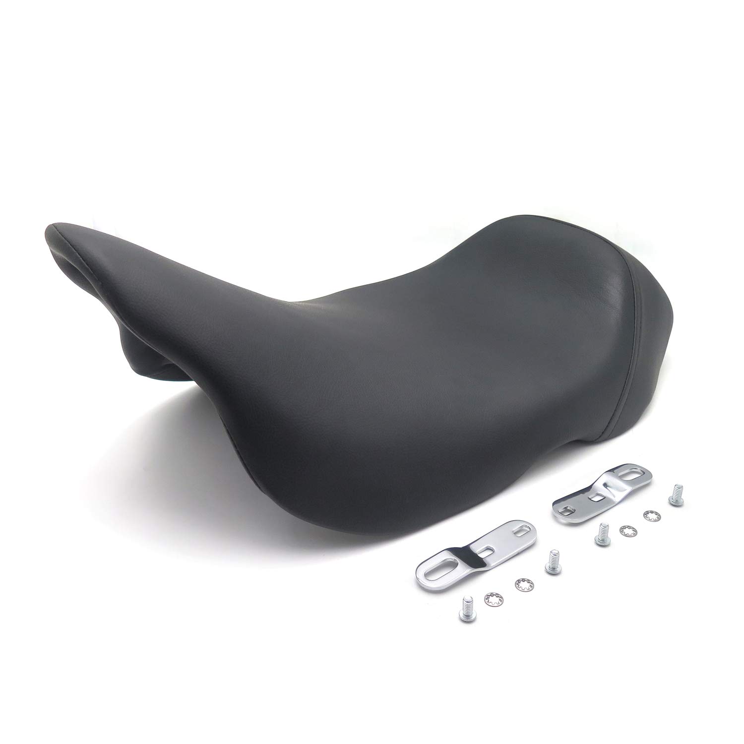 HTTMT Black Modern Low Profile Solo Seat for 2008-2017 Harley Touring Bagger Dresser Motorcycles - Comfortable Replacement Seat for Long Rides & Custom Builds [P/N: TGHD-SEAT002-BK]