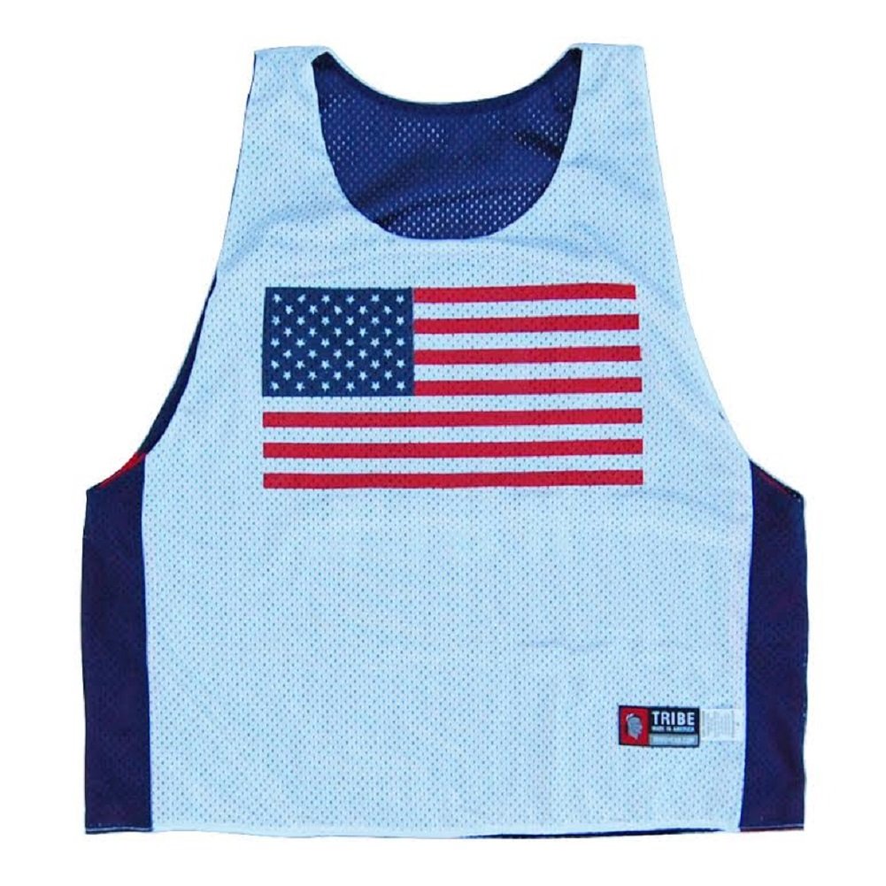 Let's Roll America Lacrosse Pinnie - Reversible Practice Jersey for Men & Women - Perfect for Training, Scrimmages & Team Sports