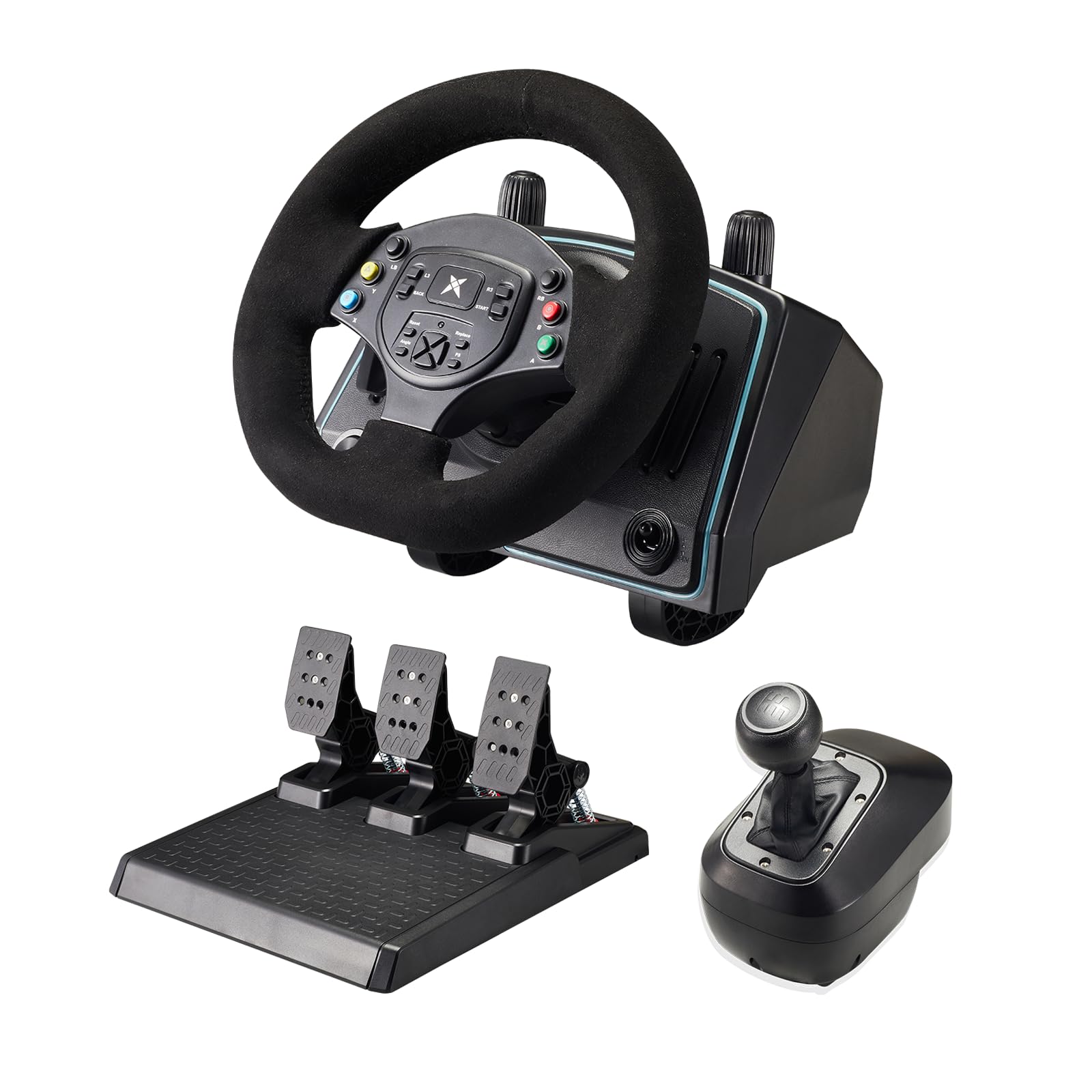 NBCP 1080° Gaming Steering Wheel with Pedals - Hall Effect Racing Wheel with Paddle Shifters for PC, Xbox One, PS4, Xbox Series X/S, PS3 & Nintendo Switch - Perfect for Racing Games, Simulation & Esports Tournaments