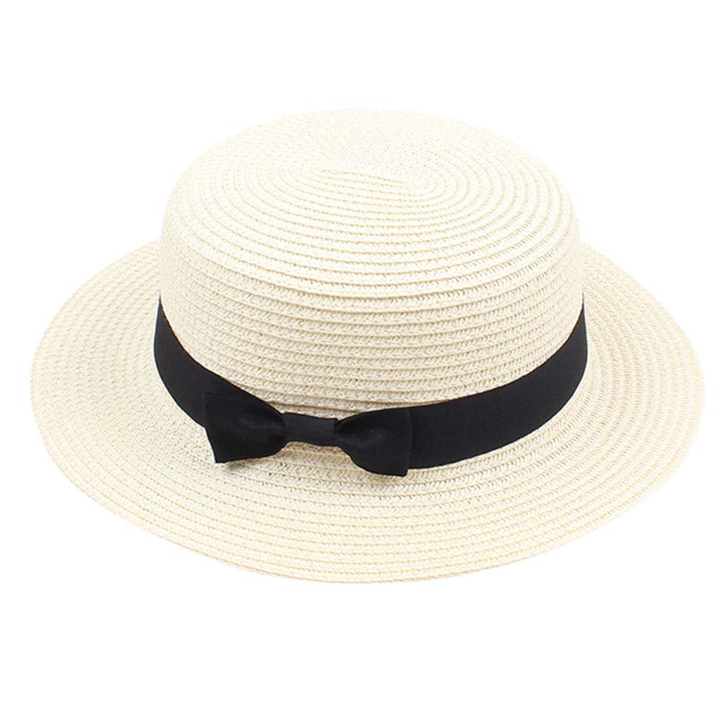 Women's Straw Sun Hat - Solid Color Beach Visor & Summer Baseball Cap for Outdoor Activities, Travel, and Sun Protection