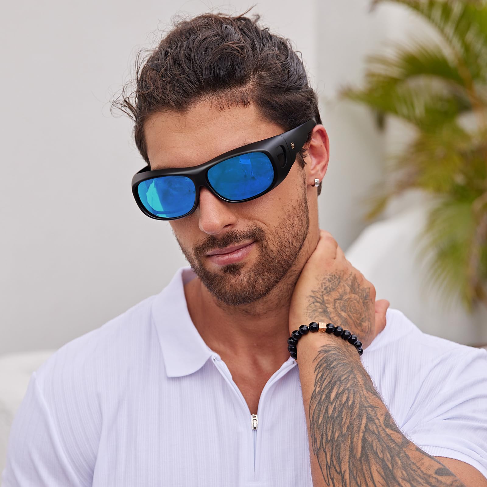 DUCO Fit Over Polarized Sunglasses for Men & Women - UV Protection Wraparound Sunglasses DC8965 | Perfect for Driving, Outdoor Sports & Everyday Sun Protection