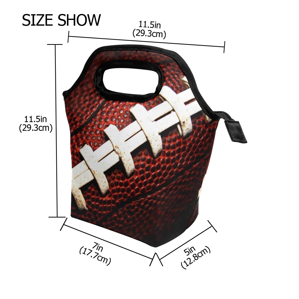 Insulated American Football Lunch Bag with Zipper - Cooler Tote for Men, Women & Teens | Meal Prep, Sports Games & Outdoor Activities