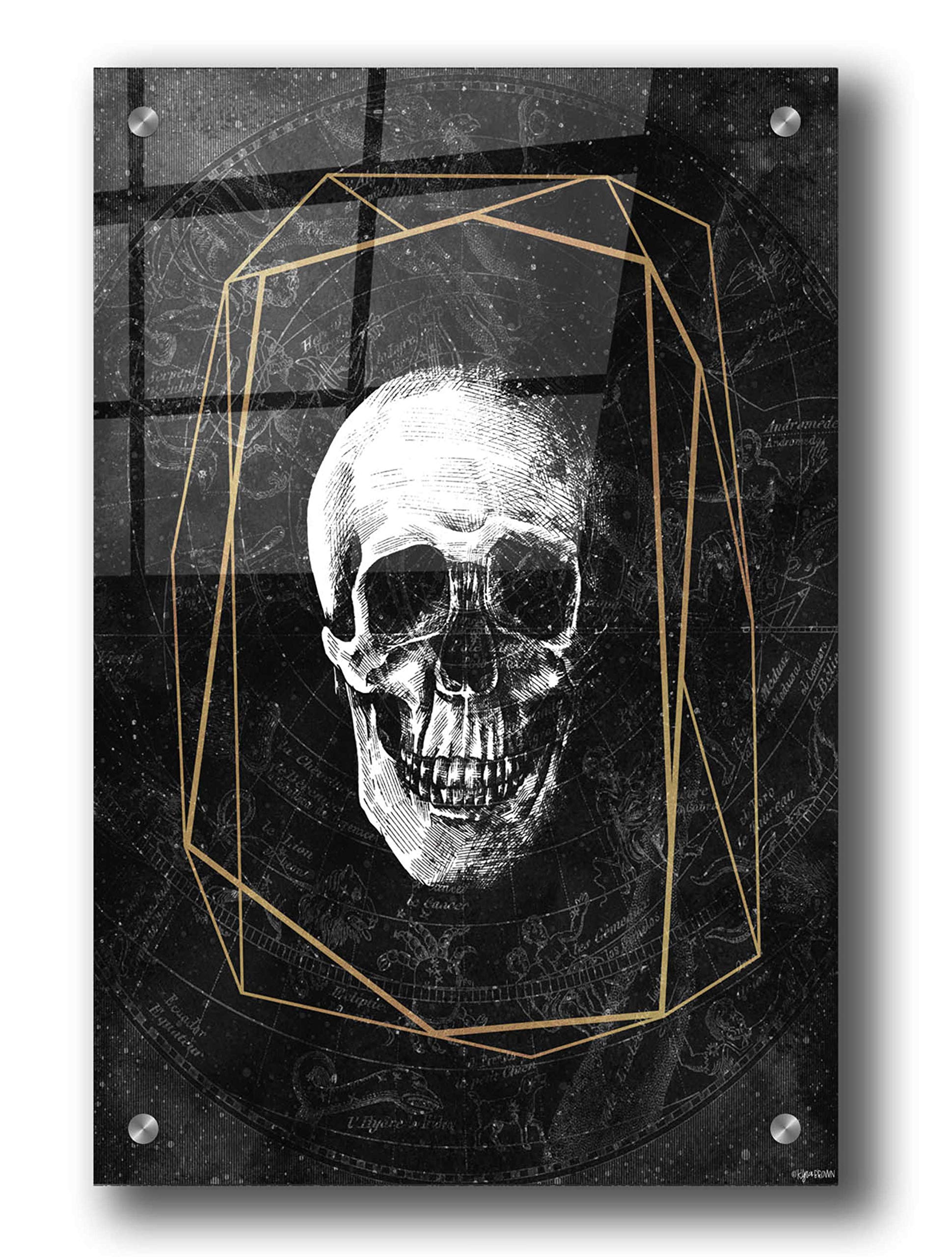 Cosmic Skull Acrylic Glass Wall Art Print by Kyra Brown - 24x36 Inches Modern Home Decor for Living Room, Bedroom & Office