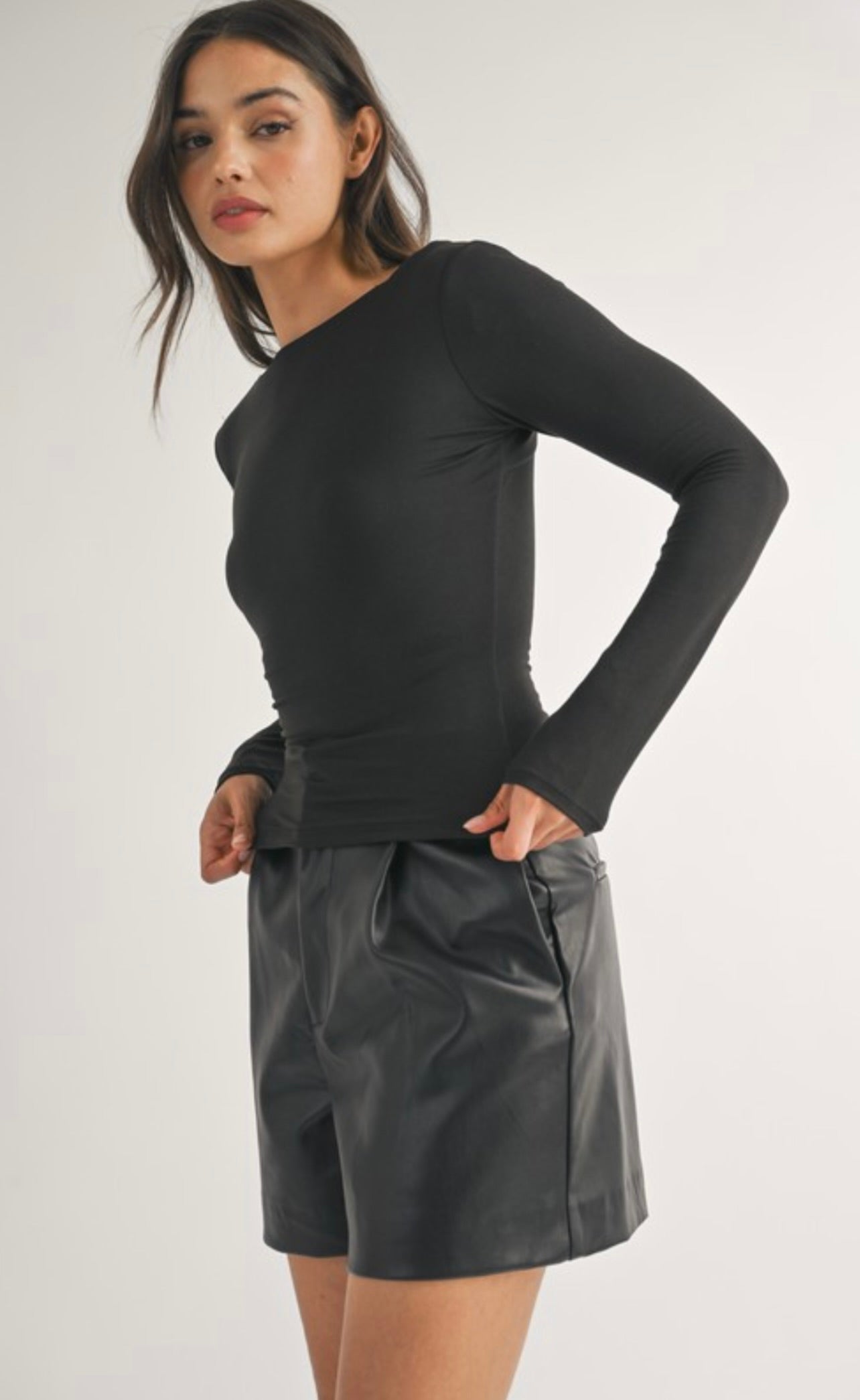 Stylish Black Long Sleeve High-Low Top for Women | Trendy Asymmetrical Blouse for Casual Wear, Office & Date Night Outfits