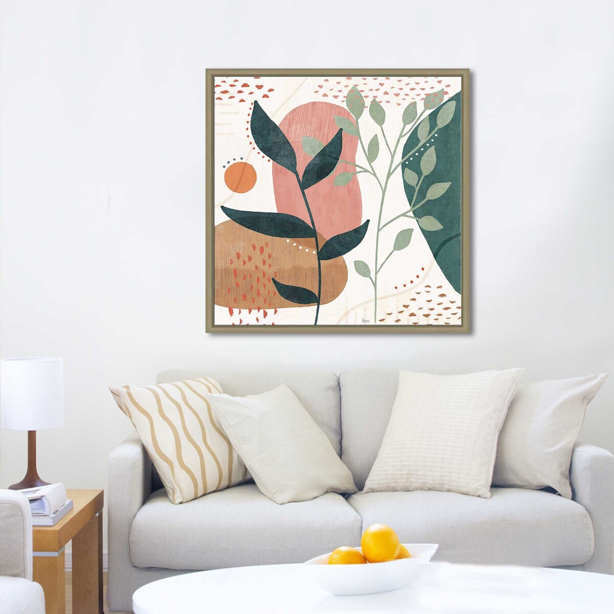 Abstract Blossom IV Floral Art Print on Floating Canvas - Modern Wall Decor for Living Room, Bedroom & Office