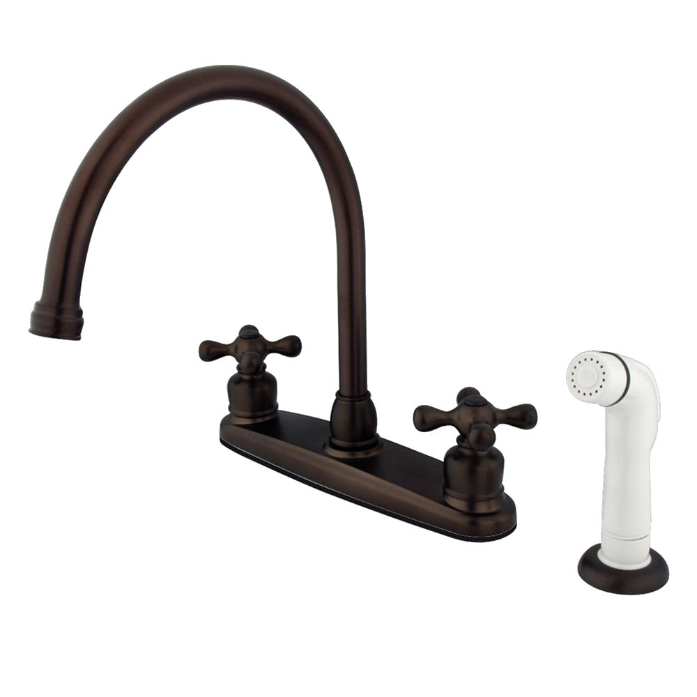Kingston Brass KB726AX Vintage Centerset Kitchen Faucet - Classic Design with High Arc Spout for Modern & Farmhouse Sinks - Perfect for Cooking, Washing Dishes & Food Prep