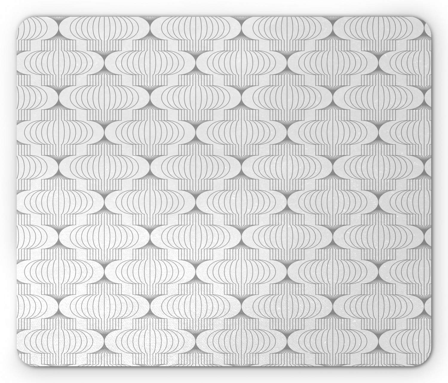 Ambesonne Geometric Mouse Pad - Ethnic Inspired Vertical Line Pattern, Non-Slip Rubber Base, Standard Size Rectangle Mousepad in Off White & Pale Taupe - Perfect for Office, Gaming & Home Computer Setup