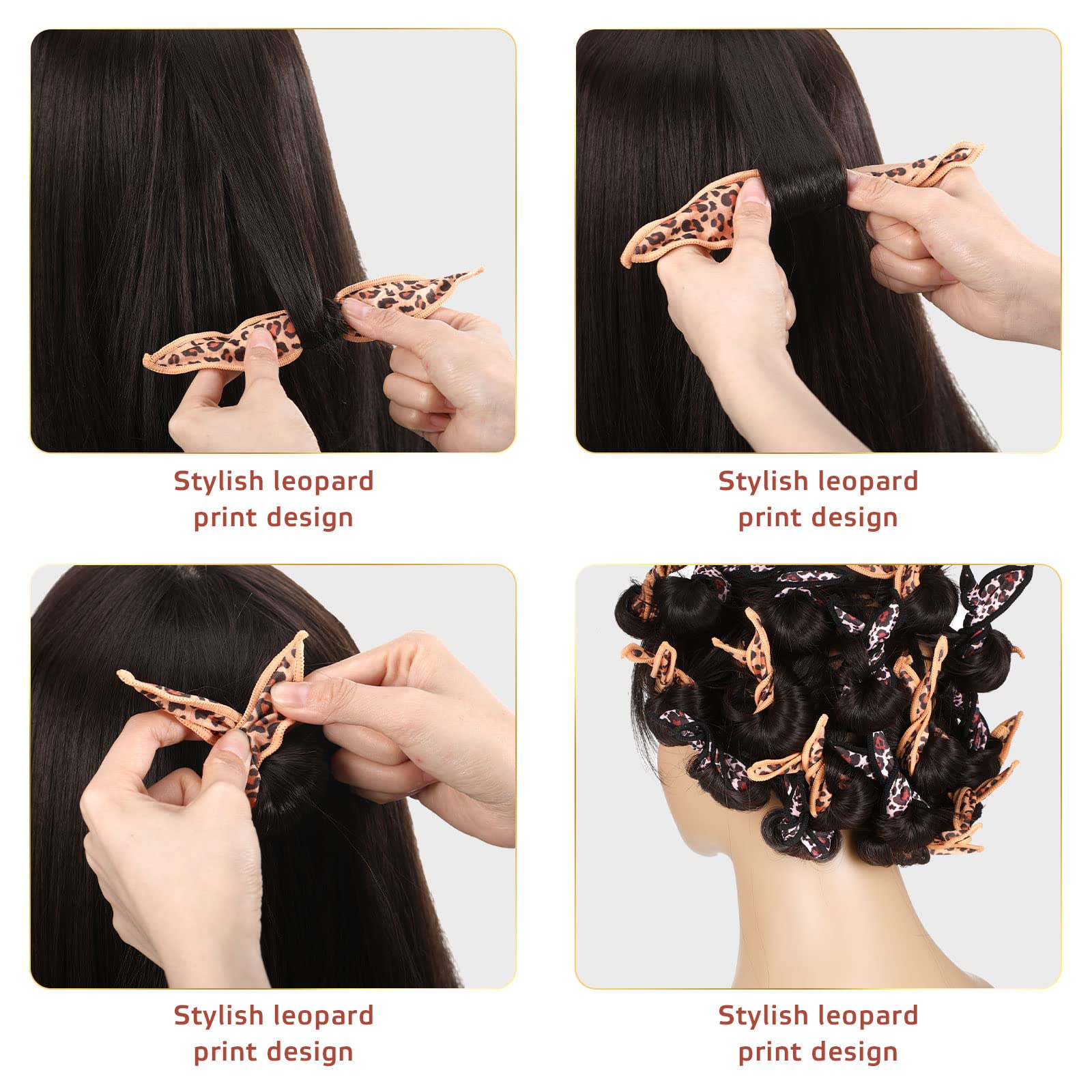 40 Pieces Soft Foam Hair Rollers Set for DIY Tousle Styling - Sleep-Friendly Sponge Curlers for Overnight Waves (Black, Brown, Dot) | Perfect for Home Salon, Party Hairstyles & Everyday Volume