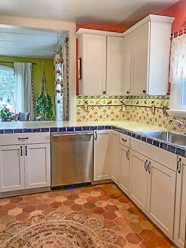 45-Pack 4¼ x 4¼ Talavera Mexican Ceramic Tiles - Hand-Painted Bird Design for Kitchen Backsplash, Bathroom Wall Decor & Outdoor Mosaic Projects