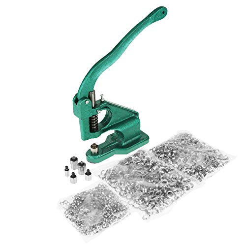 **Heavy Duty Grommet Tool Kit with Arbor Press - Eyelet and Grommet Set for Fabric, Leather, Canvas - DIY, Upholstery, Clothing, Bags, Tarps - Includes Punch Tool & Rivet Press Machine**