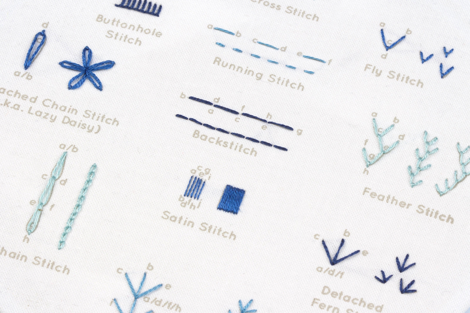 Beginner Embroidery Stitch Sampler Kit - Learn Basic Hand Embroidery Stitches with Step-by-Step Guide - Perfect for DIY Craft Projects, Home Decor & Gift Making
