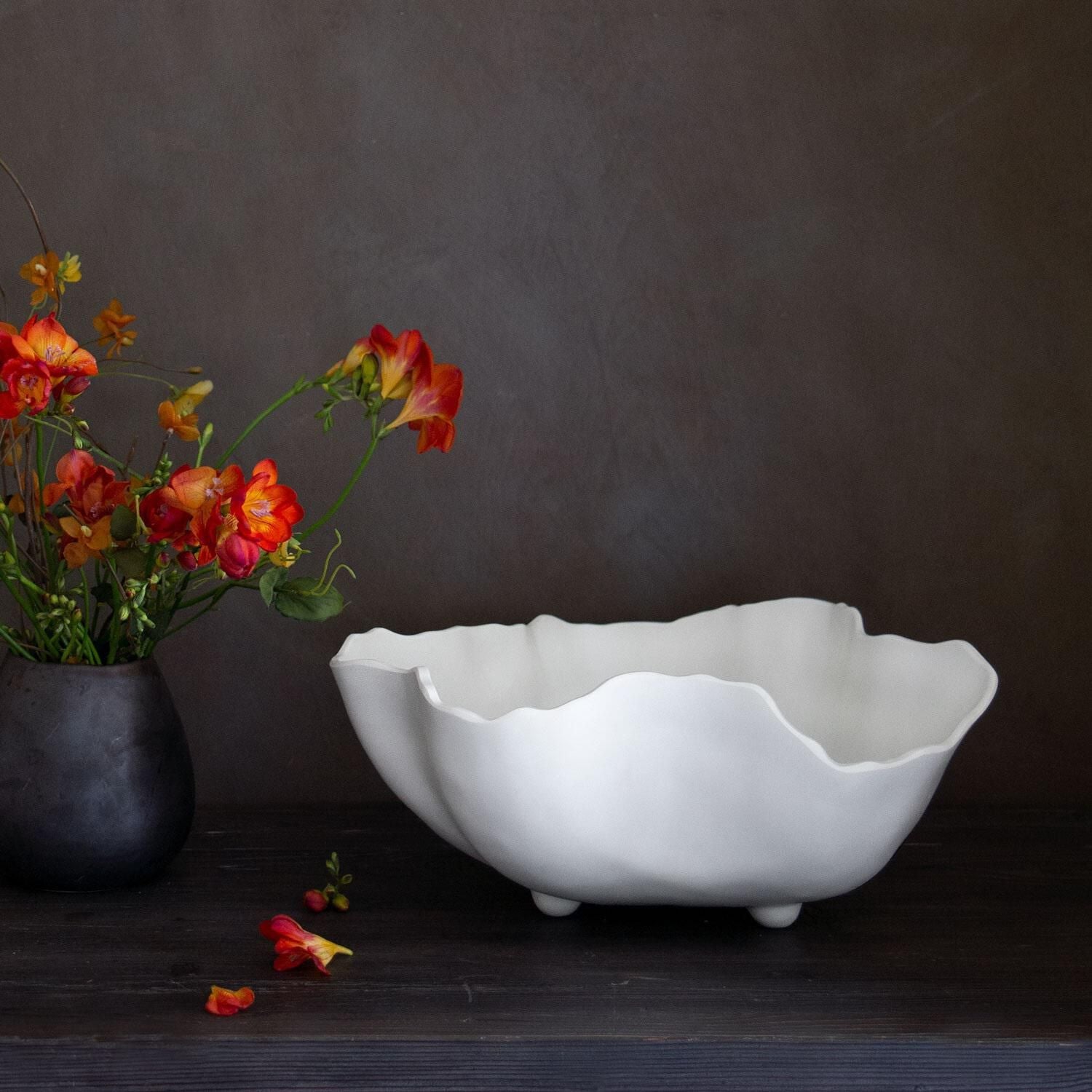 Handmade Ceramic White Bowl - Elegant & Durable for Soups, Salads, and Home Decor | Perfect for Dining, Gifting, and Kitchen Display