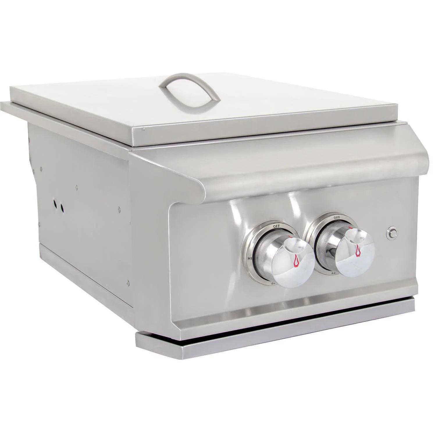 Blaze Professional LUX High Performance Built-In Gas Power Burner with Wok Ring & Stainless Steel Lid - Perfect for Outdoor Cooking, Asian Stir-Fry, and Commercial Kitchen Use