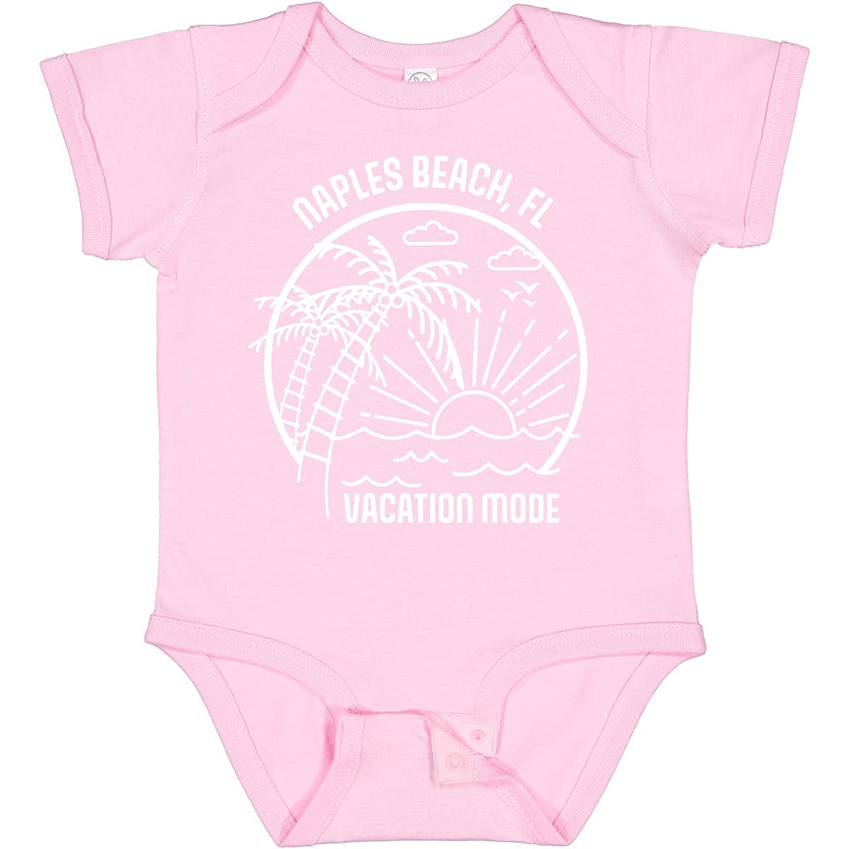 Inktastic Summer Vacation Mode Naples Beach Florida Baby Bodysuit - Cute Florida Beach Outfit for Infants & Toddlers - Perfect for Family Vacations, Beach Trips & Photo Shoots