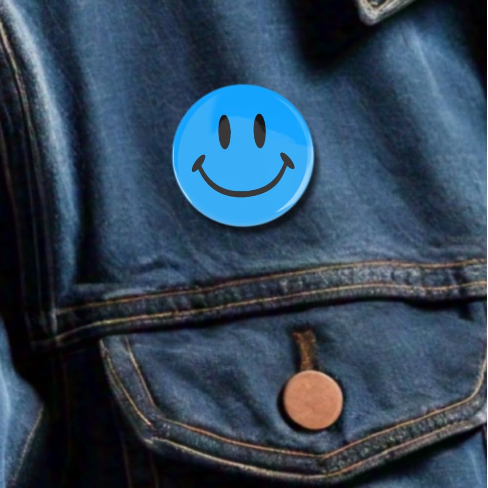 25 Pack Smiley Face Pinback Buttons - 1 Inch Round Emoji Badges with Durable Metal & Secure Pin Backing - Perfect for Backpacks, Jackets, Hats & DIY Crafts - Great for Parties, Giveaways, School Events & Everyday Fashion Accessories