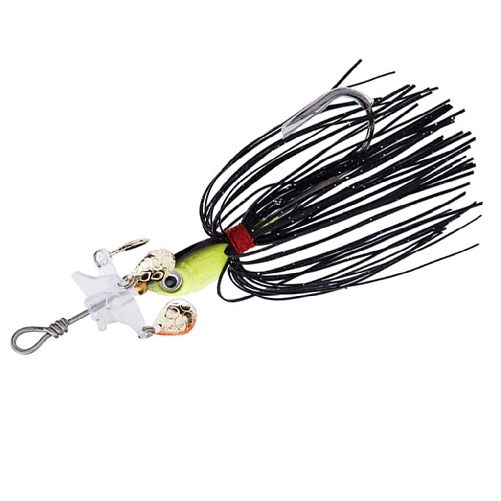 Livronic 18g Metal Hard Fishing Jig Head Wobbler Lures with Spinner Baits & Propeller - Artificial Fishing Tackle for Bass, Trout, Walleye - Perfect for Freshwater & Saltwater Angling (Color: E)