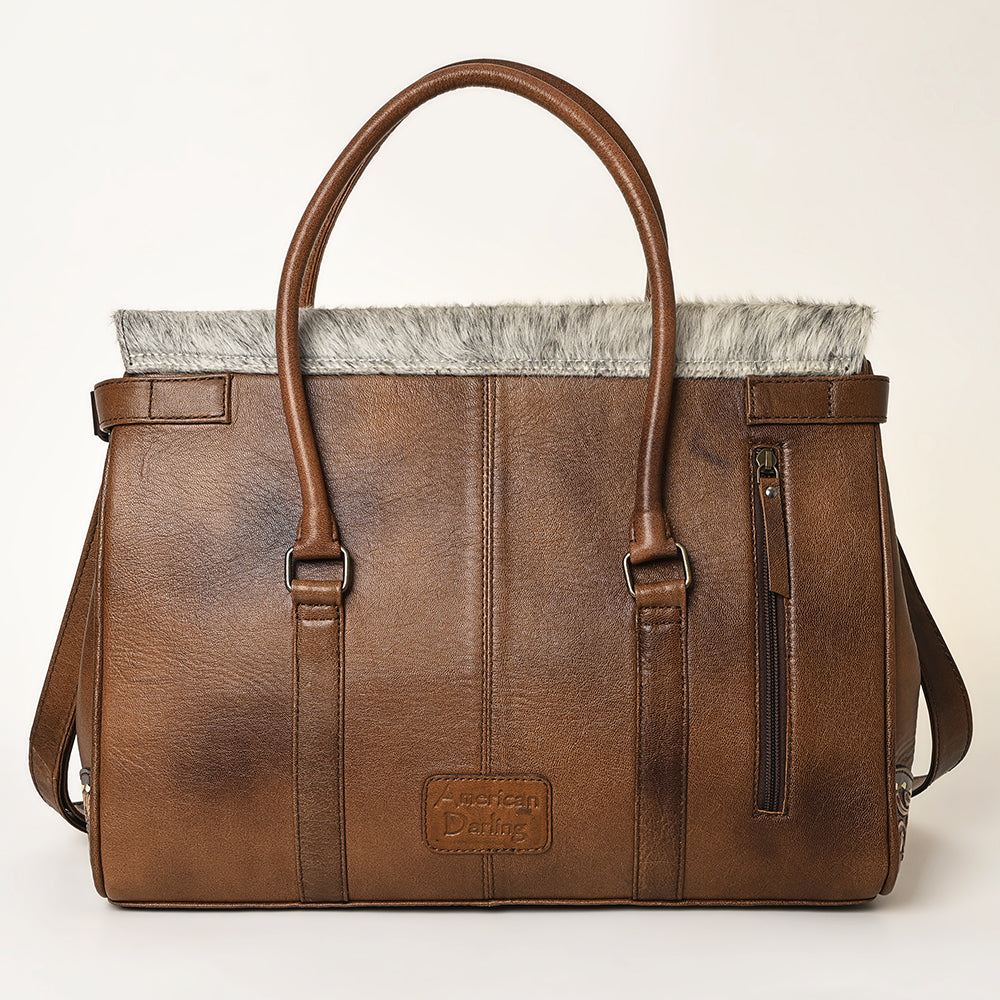 American Darling ADBG1397 Genuine Leather Crossbody Bag for Women - Western Style Hair-On Tooled Handbag Purse - Perfect for Casual Outings, Travel & Everyday Use