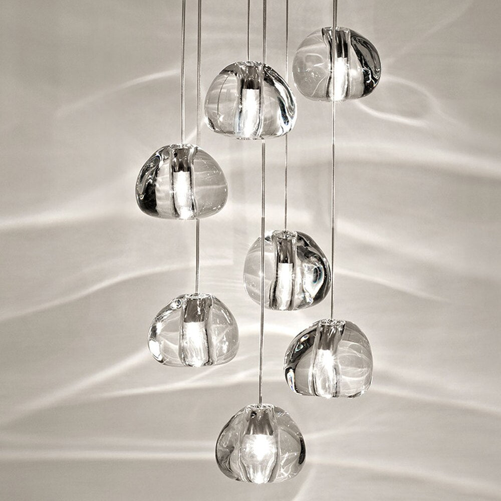 Modern Nordic LED Pendant Light - Crystal Ball Chandelier with High Rotation for Staircase & Living Room Lighting | Elegant Home Decor for Dining Room, Bedroom & Entryway