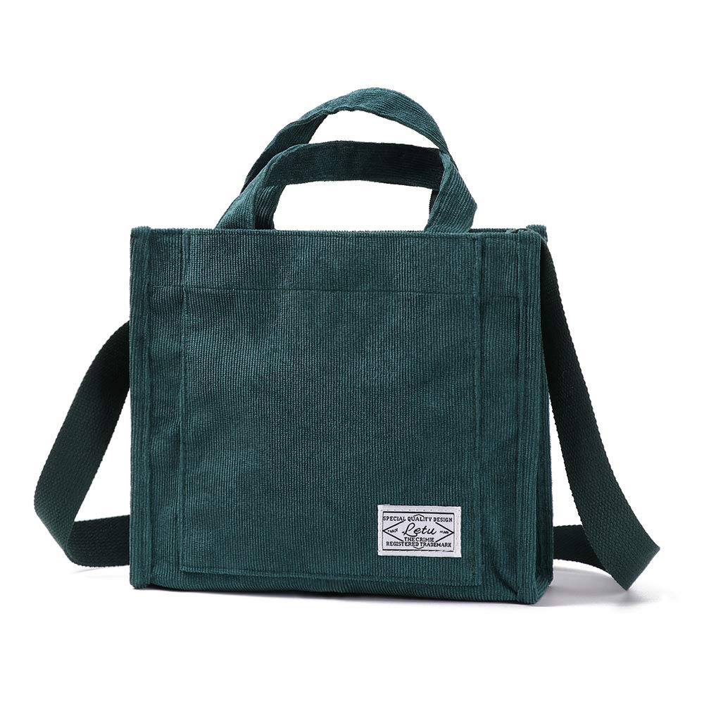 Vintage Cotton Corduroy Messenger Bag for Women - Stylish Casual Tote Handbag with Canvas Material - Perfect for Work, Travel & Everyday Use