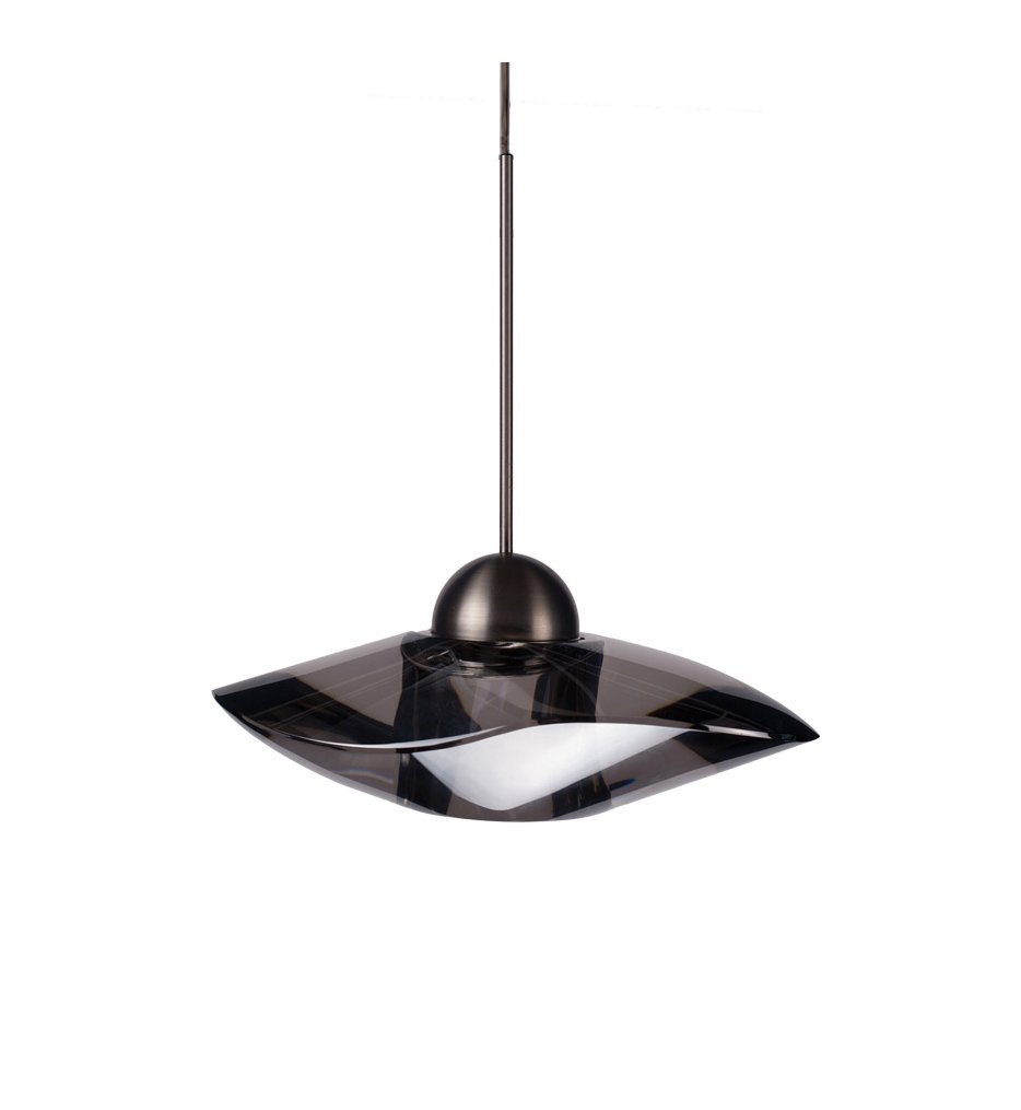 WAC Lighting G336-SM Smoke Glass Sorriso Pendant Light Fixture - Modern Hanging Light for Kitchen Island, Dining Room & Bedroom Decor