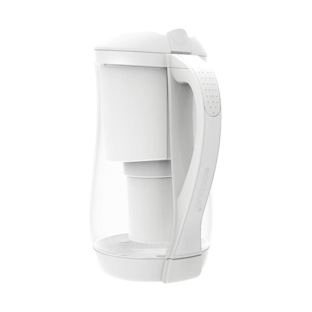 Gentoo Lite 1.5L Alkaline Water Filter Pitcher - White with 1 Replacement Filter Cartridge | BPA-Free Water Purifier for Home & Office | Improves Taste & Removes Impurities