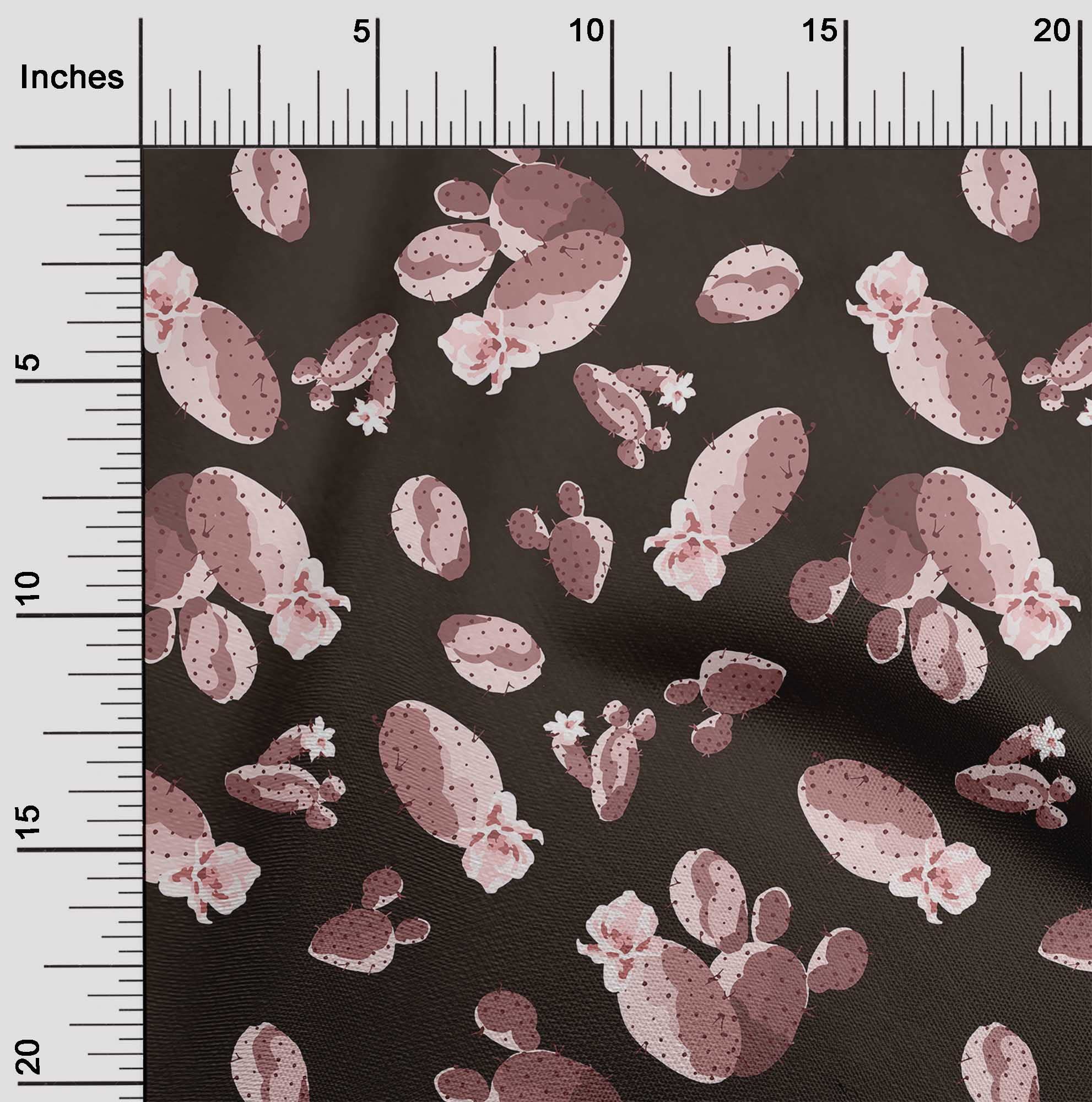 oneOone Viscose Chiffon Pink Cactus Print Fabric by The Yard - 42 Inch Wide Flowy Dress Material for Summer Dresses, Blouses & DIY Fashion Projects