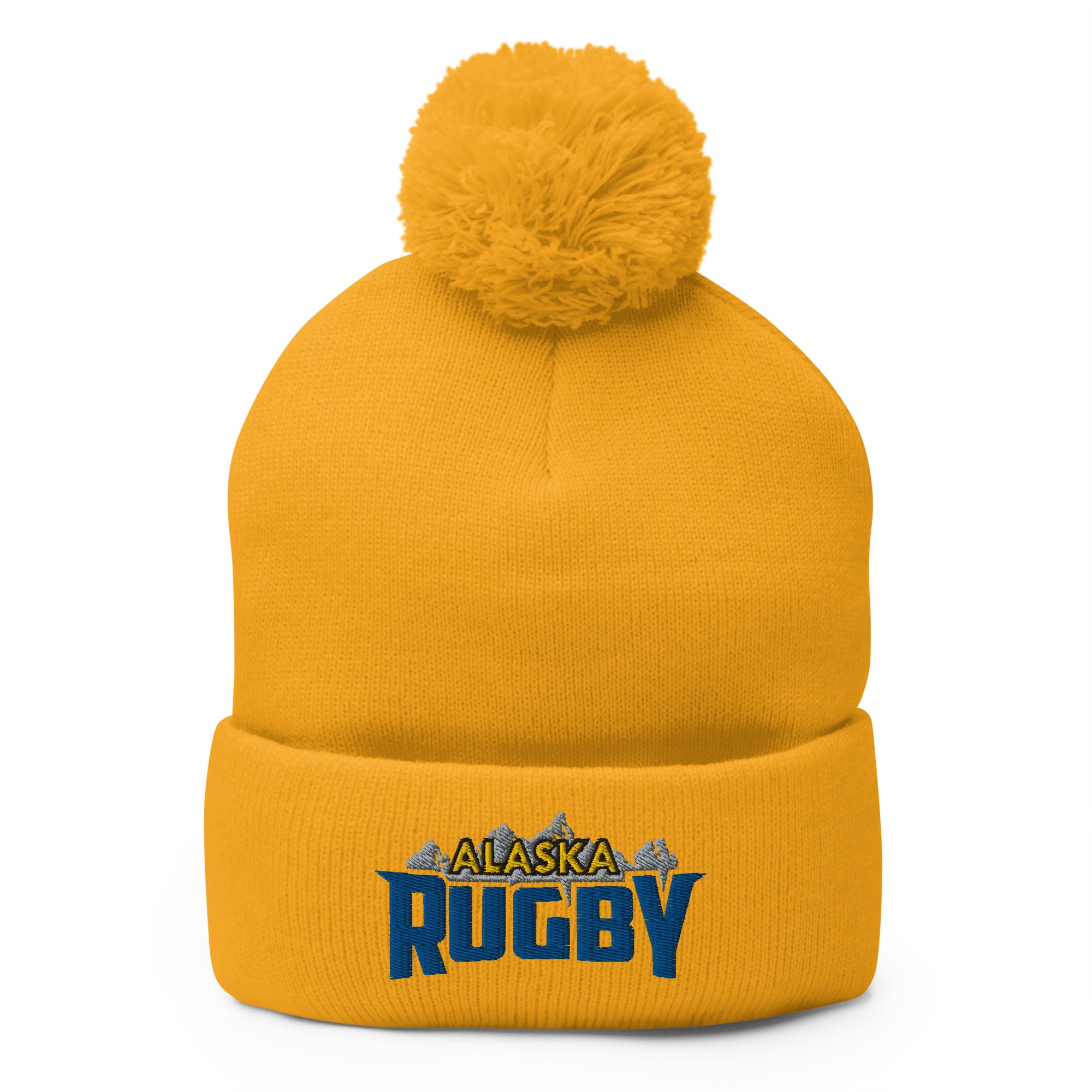 Alaska Rugby Pom Beanie - Warm Winter Knit Hat with Faux Fur Pom for Men & Women - Perfect for Cold Weather, Outdoor Sports, and Casual Wear