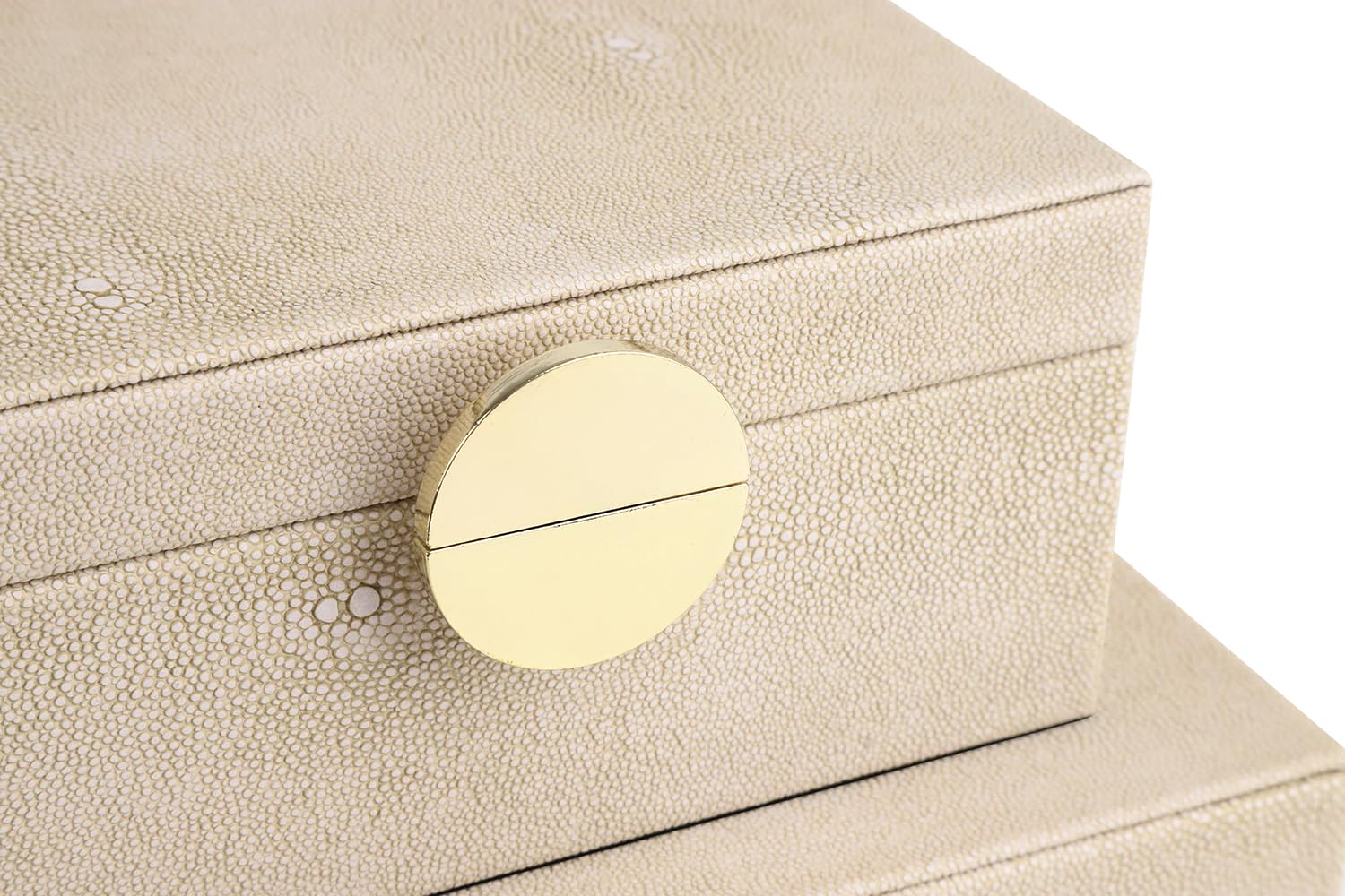 HofferRuffer Faux Leather Jewelry Organizer Box Set of 2 - Light Grey for Jewelry Storage & Home Decor