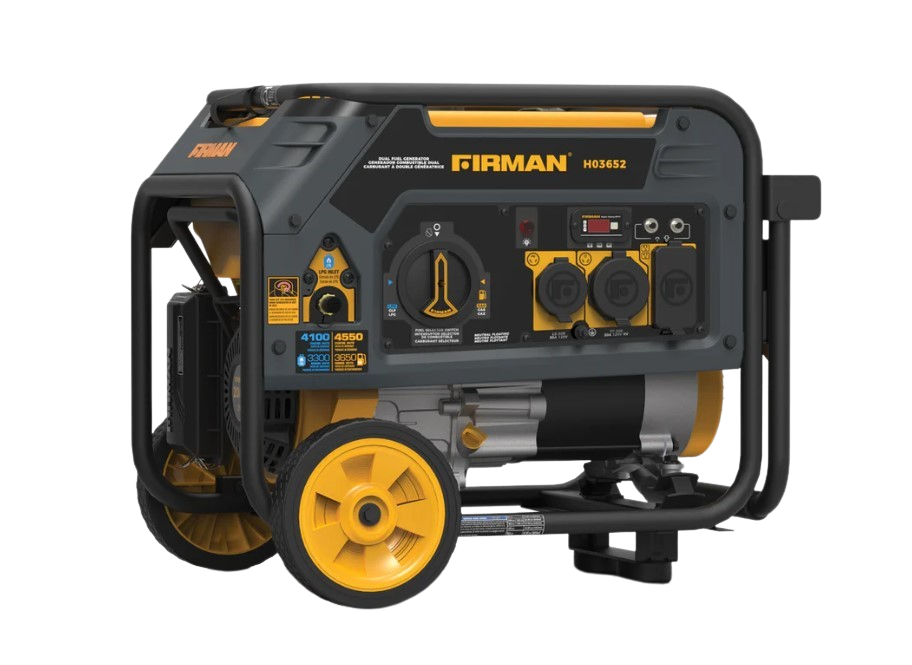 Firman H03652 3650/4550 Watt 30 Amp 120V Dual Fuel Portable Generator with Recoil Start - Perfect for Camping, Home Backup Power & Outdoor Events