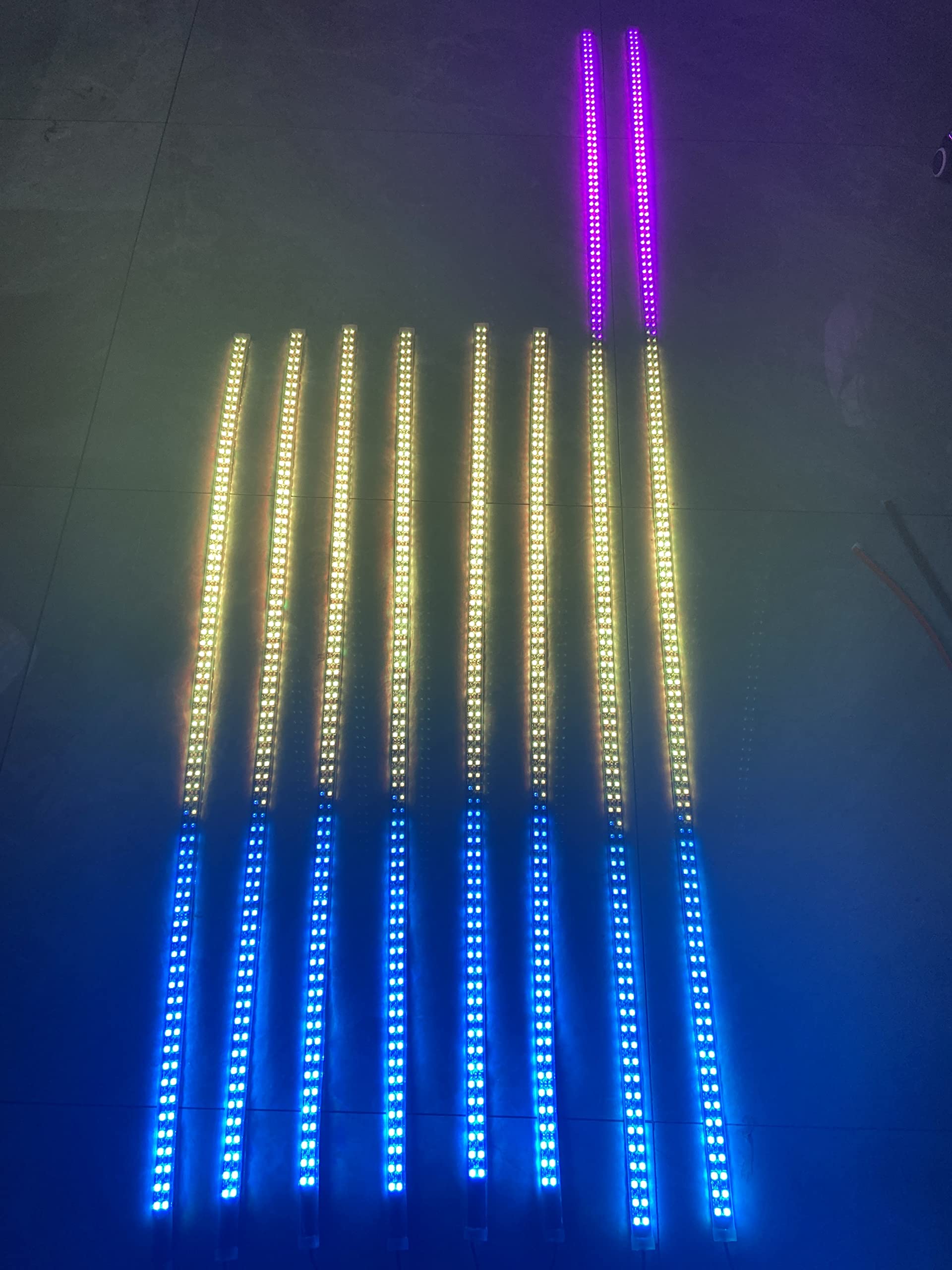 6PCS 5FT + 2PCS 6.5FT Ultra Bright Dual Row LED Strip Lights - RGB Color Changing Car Truck Underglow Kit with Chasing Flow Effects for Wheel Wells, Hood & Grill Lighting - Perfect for Night Driving & Car Shows