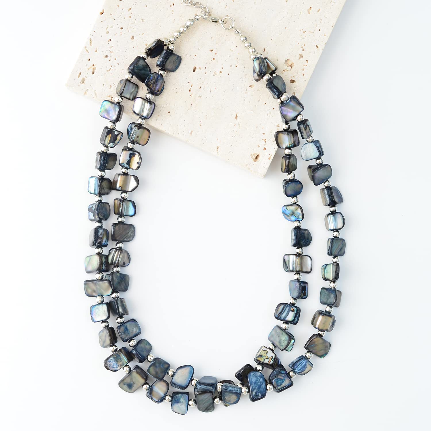 Boho Layered Shell Beaded Necklace - Handmade Colorful Beaded Choker for Women | Beach Vacation, Summer Festival & Boho Chic Outfit Jewelry Accessory