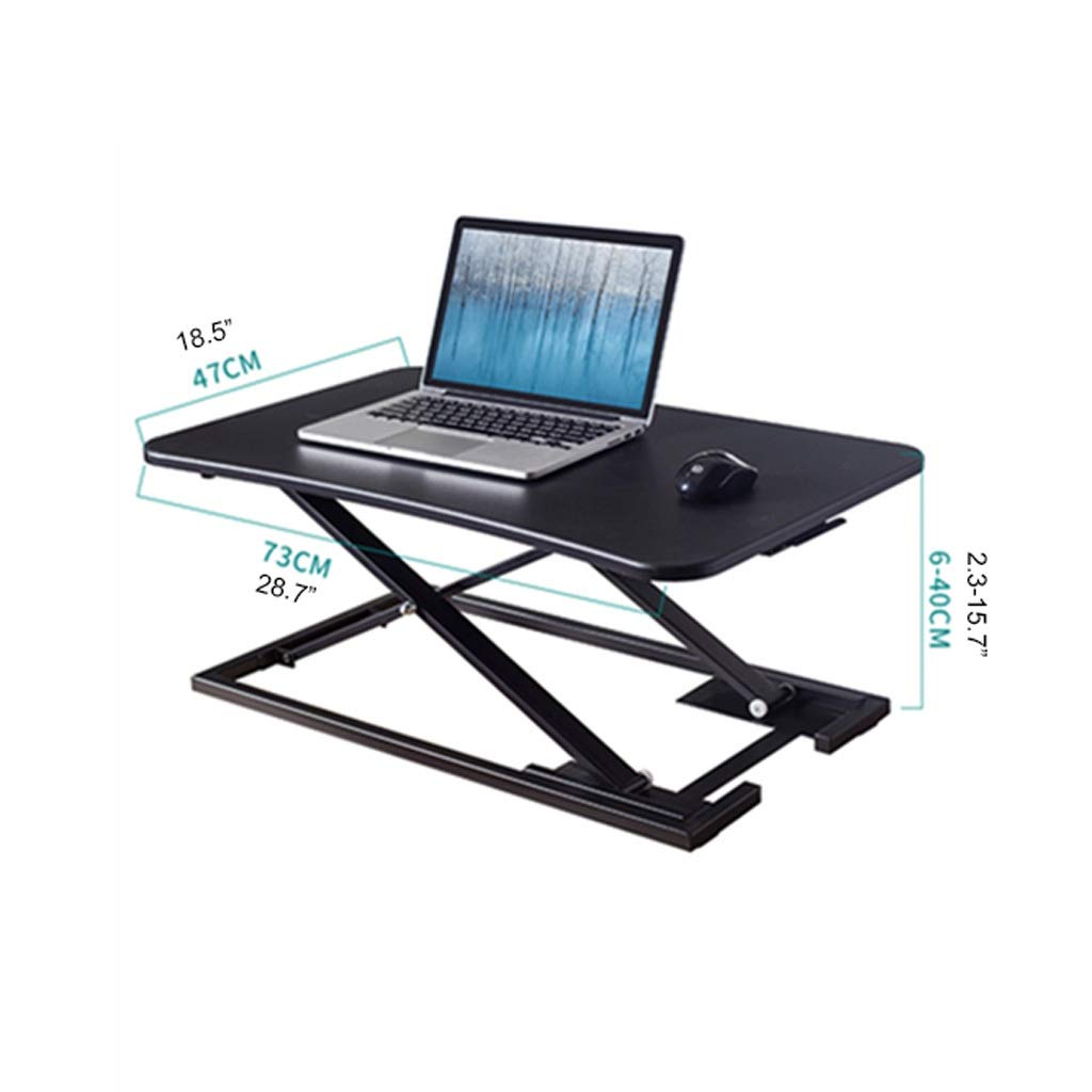 Height Adjustable Workstation Stand Desk Converter - 28.7 Inches Ergonomic Standing Desk Riser for Home & Office - Quick Setup in Seconds (Chrome Finish) - Perfect for Remote Work, Gaming, and Study Spaces