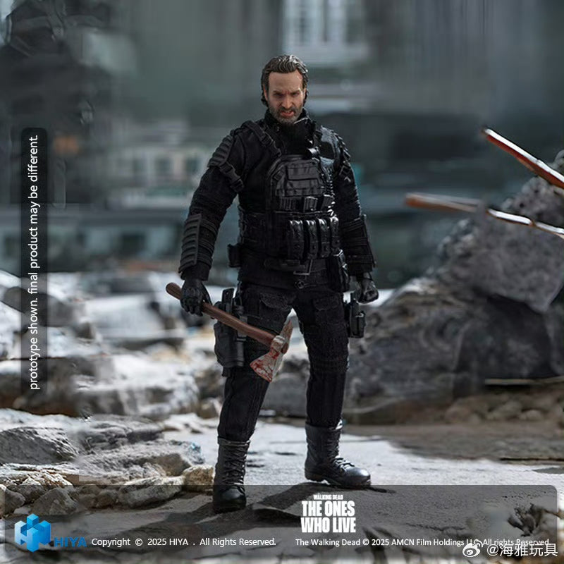 HIYA 16CM 1/12 Scale The Walking Dead: The Ones Who Lived Rick Grimes Action Figure - Highly Detailed Collectible Toy for Display & Role Play Scenes