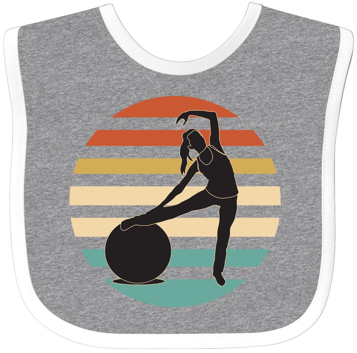 Inktastic Pilates Fitness Retro Exercise Baby Bib - Cute & Durable for Toddlers, Infants - Perfect for Mealtime, Playtime & Messy Activities