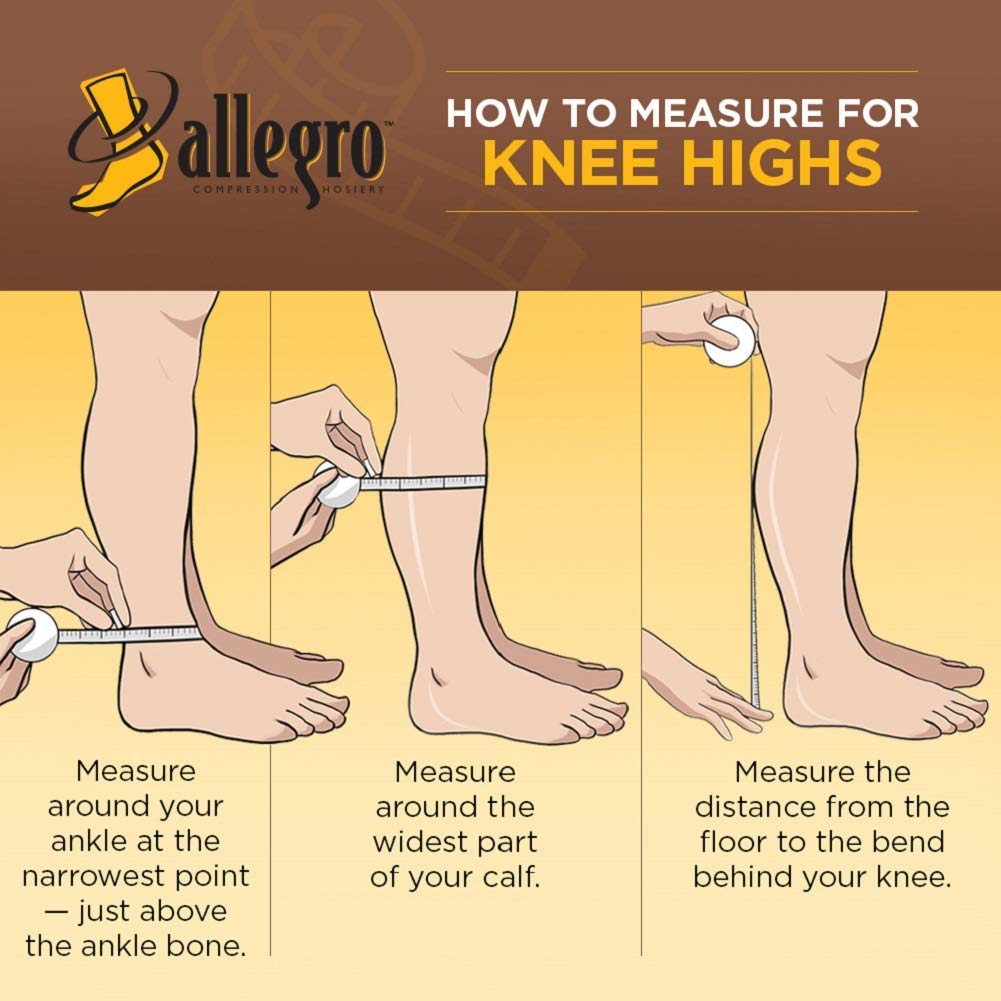 Allegro 30-40 mmHg Knee High Compression Socks for Women & Men - Medical Grade Support Stockings for Varicose Veins, Edema, Post-Surgery Recovery - Comfortable Surgical Hosiery for Travel, Work & Daily Wear