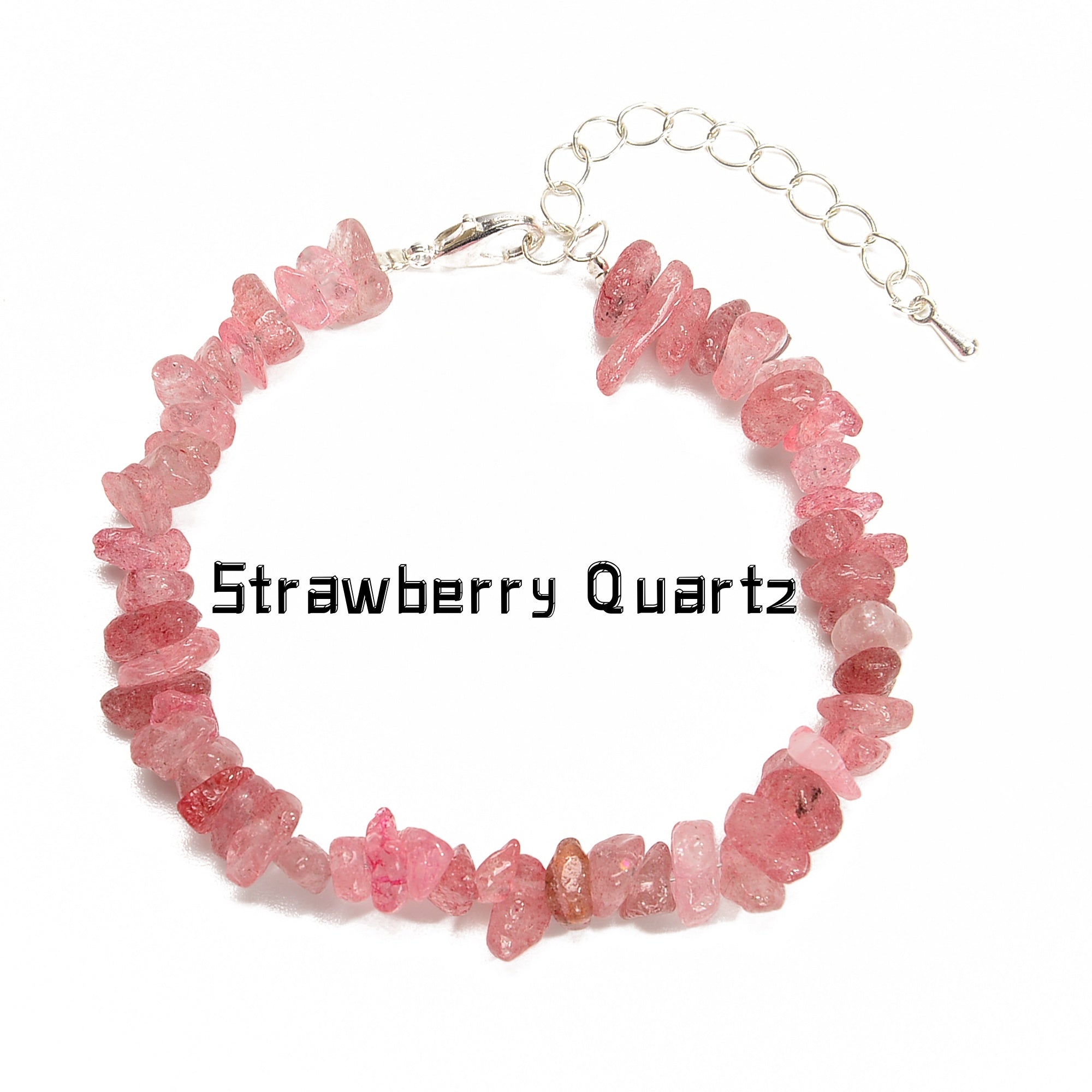 01 Mixed Gemstone Chips Bracelet with Silver Plated Clasp - 5mm & 8mm Beads - Adjustable 7