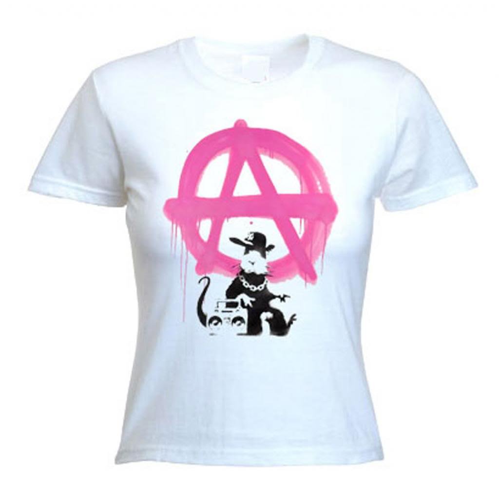 Women's Banksy Anarchy Rat Graphic T-Shirt - Trendy Tribal Streetwear Tee for Casual Outfits & Urban Fashion