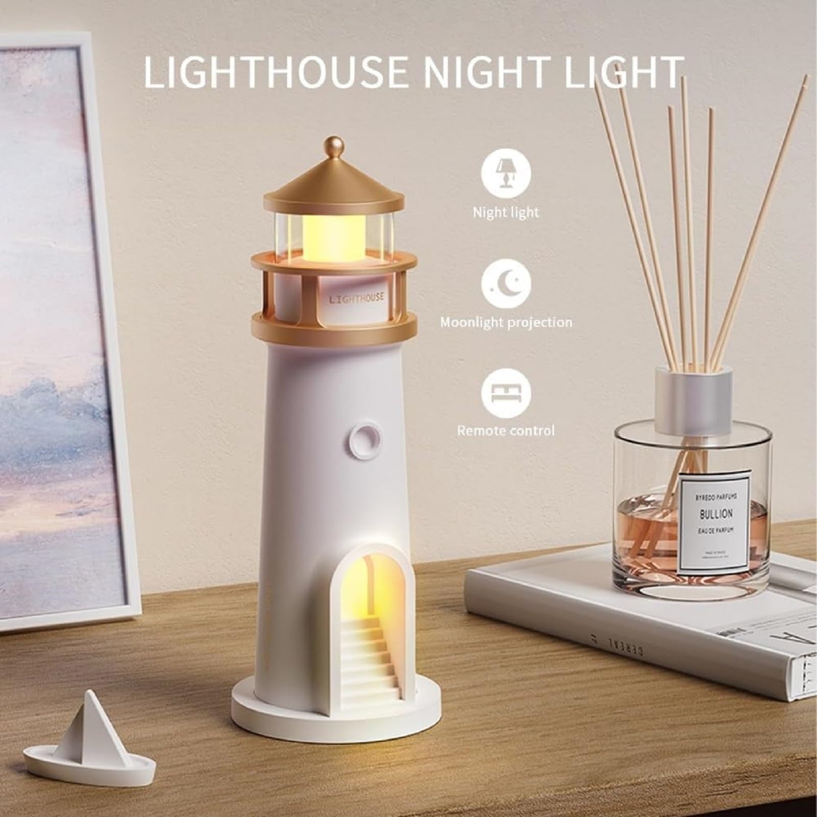 Moon Lamp Projector Night Light - Bluetooth LED Moonlight Projection Lamp with Realistic Moon Shadow, Dimmable Atmosphere Light for Bedroom, Living Room & Study | Perfect for Relaxation, Romantic Nights & Home Decor