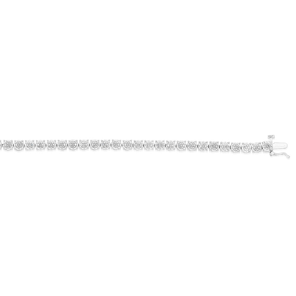 1/4 Carat Diamond Sterling Silver Bracelet 18.5cm - Elegant Jewelry Gift for Women, Perfect for Weddings, Anniversaries & Special Occasions
