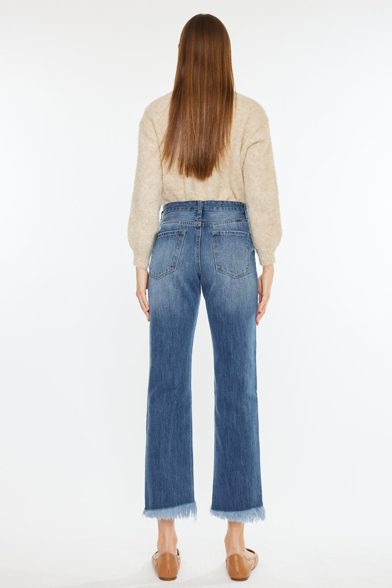 Taurus High Rise Straight Leg Jeans for Women - Stretchy Denim Pants, Comfortable & Flattering Fit - Perfect for Casual Wear, Office & Date Nights