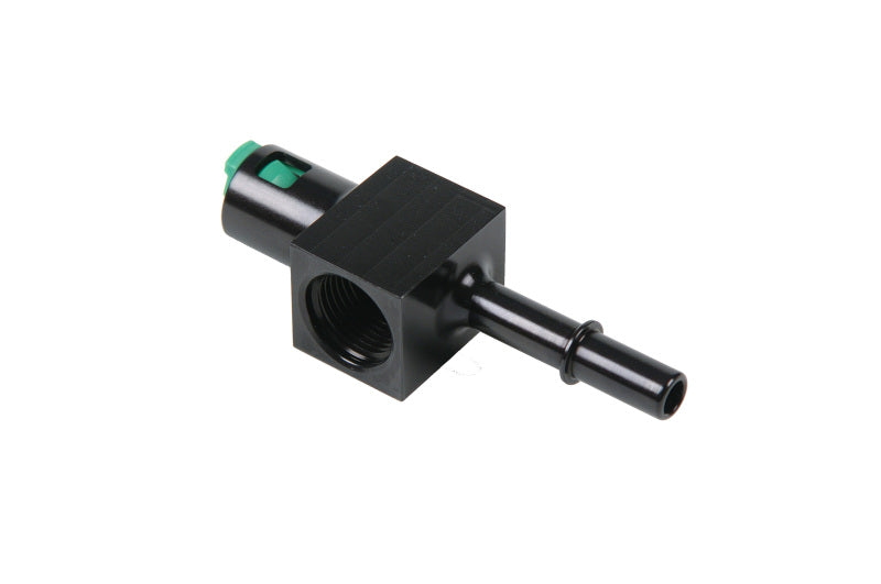 Aeromotive 3/8in Quick Connect Fitting with AN-08 Port & 1/8in Gauge Port - High Performance Fuel Line Connector for Racing & Automotive Applications