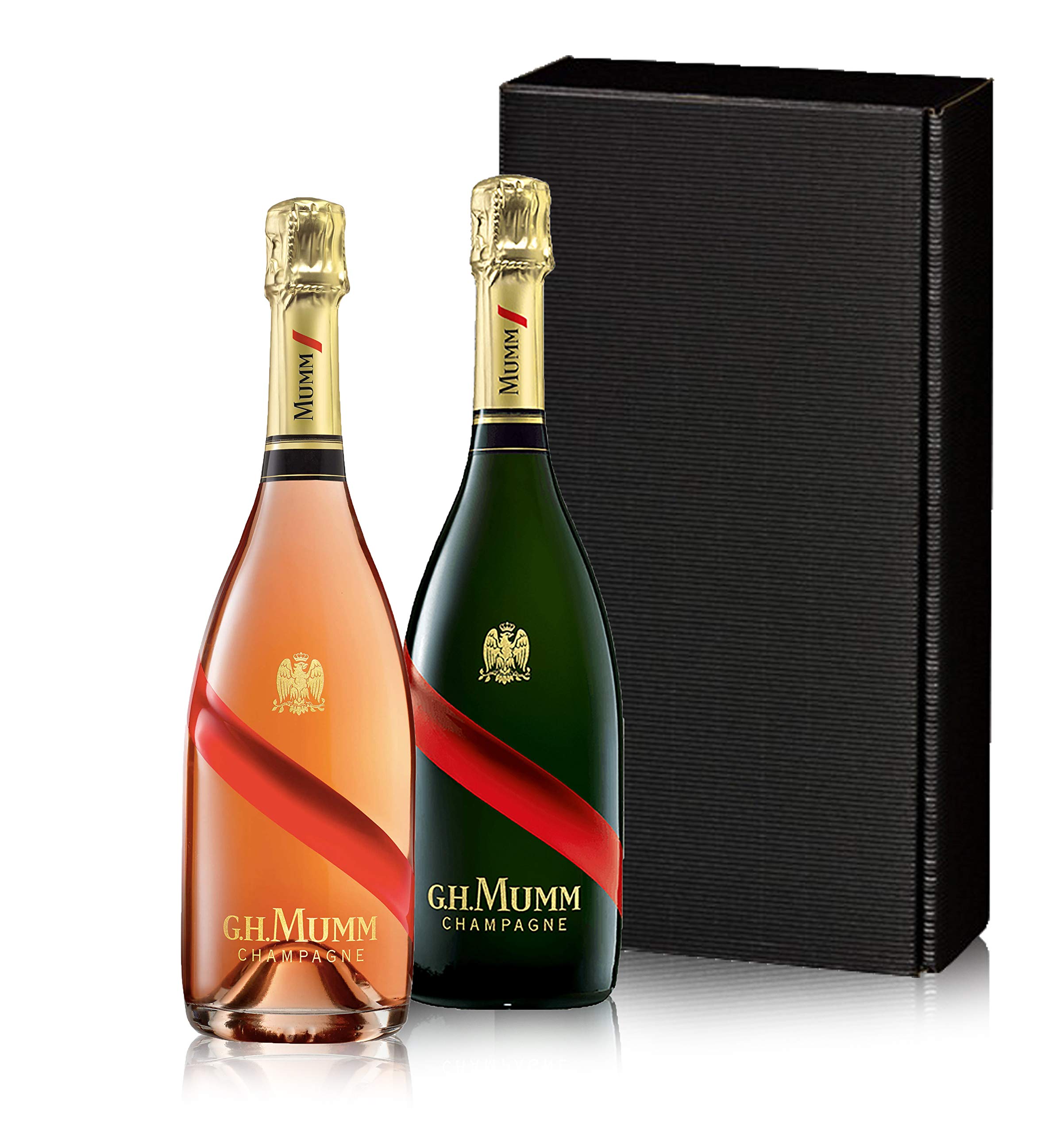 Premium G.H. Mumm Champagne Gift Set - 2 Bottles (0.75L Grand Cordon & Rosé) in Elegant Gift Box | Perfect for Anniversaries, Weddings & Romantic Celebrations
