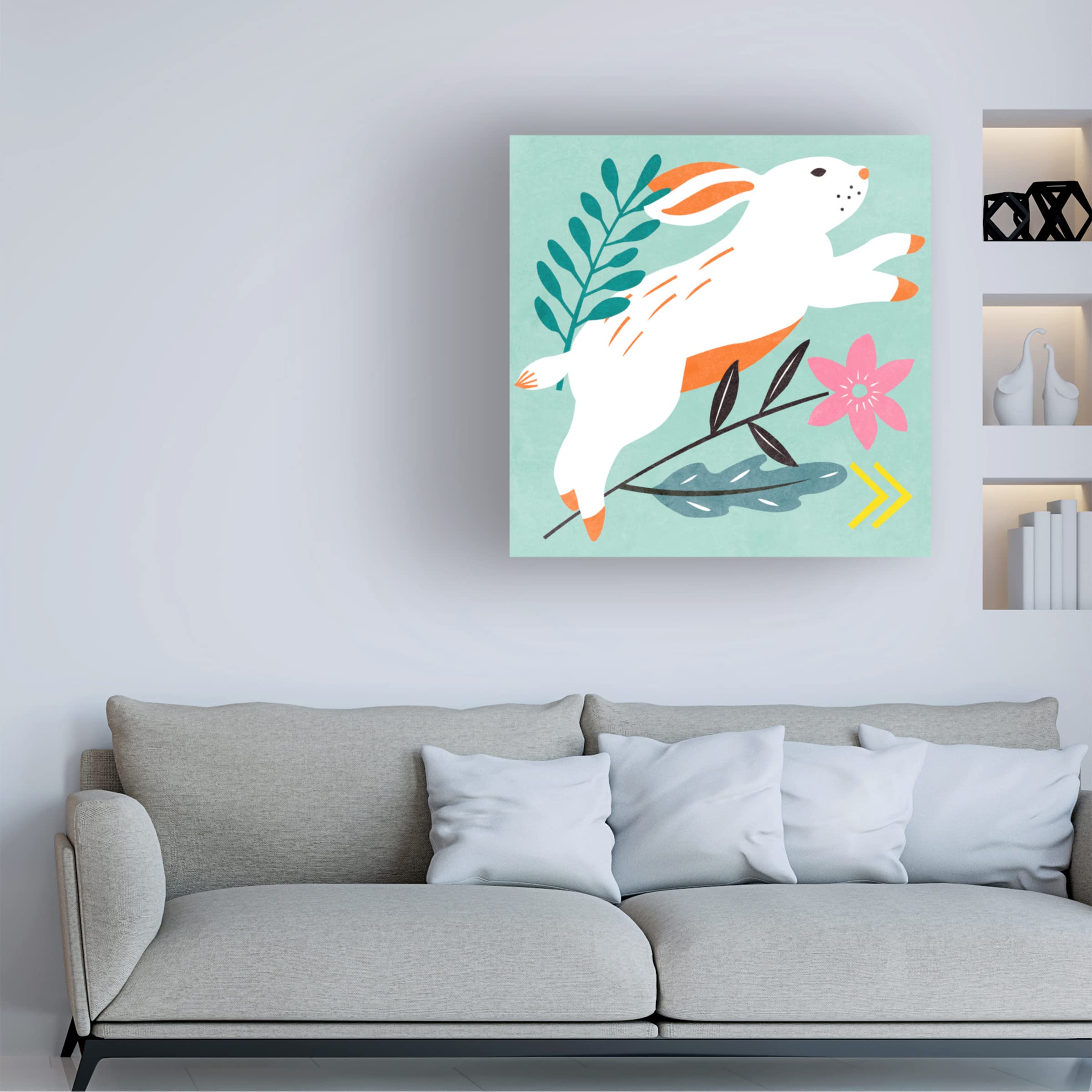 Trademark Fine Art 'Easter Bunnies I' Canvas Wall Art by Melissa Wang - 35x35 Inches Square Modern Home Decor for Living Room, Bedroom, Nursery & Easter Gift