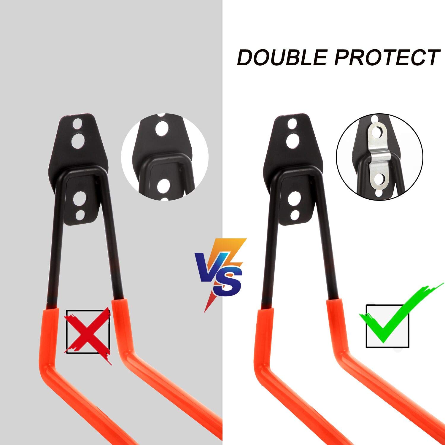 Heavy Duty Garage Storage Hooks - Wall Mounted Utility Hangers & Organizer Set of 4 - Premium Steel Construction Holds Up to 55lbs - Perfect for Ladders, Chairs, Bikes & Heavy Tools - Ideal for Garage, Shed & Workshop Organization