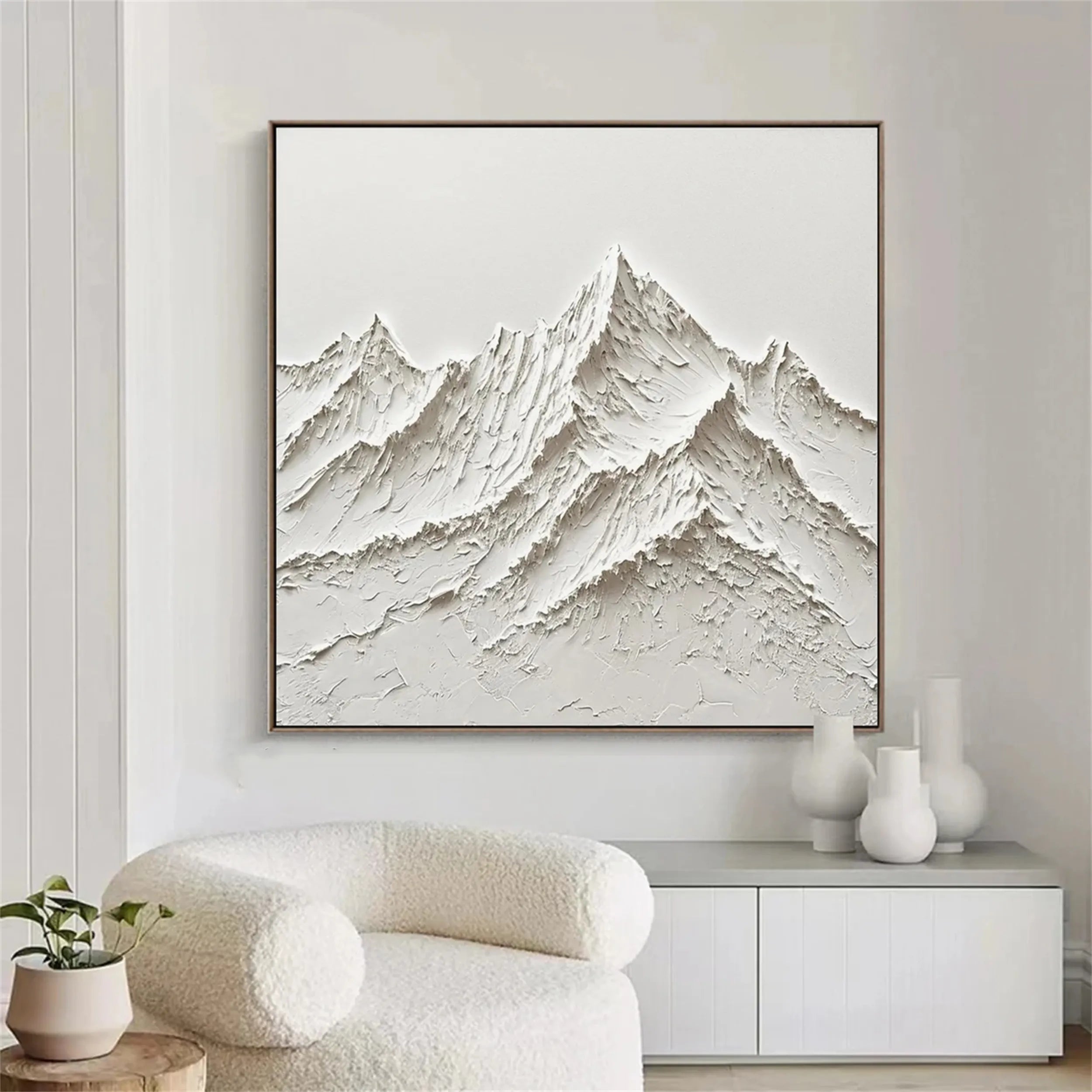 Minimalist Textured Plaster Art Painting - Abstract Wall Decor for Modern Living Room & Bedroom | #MM266