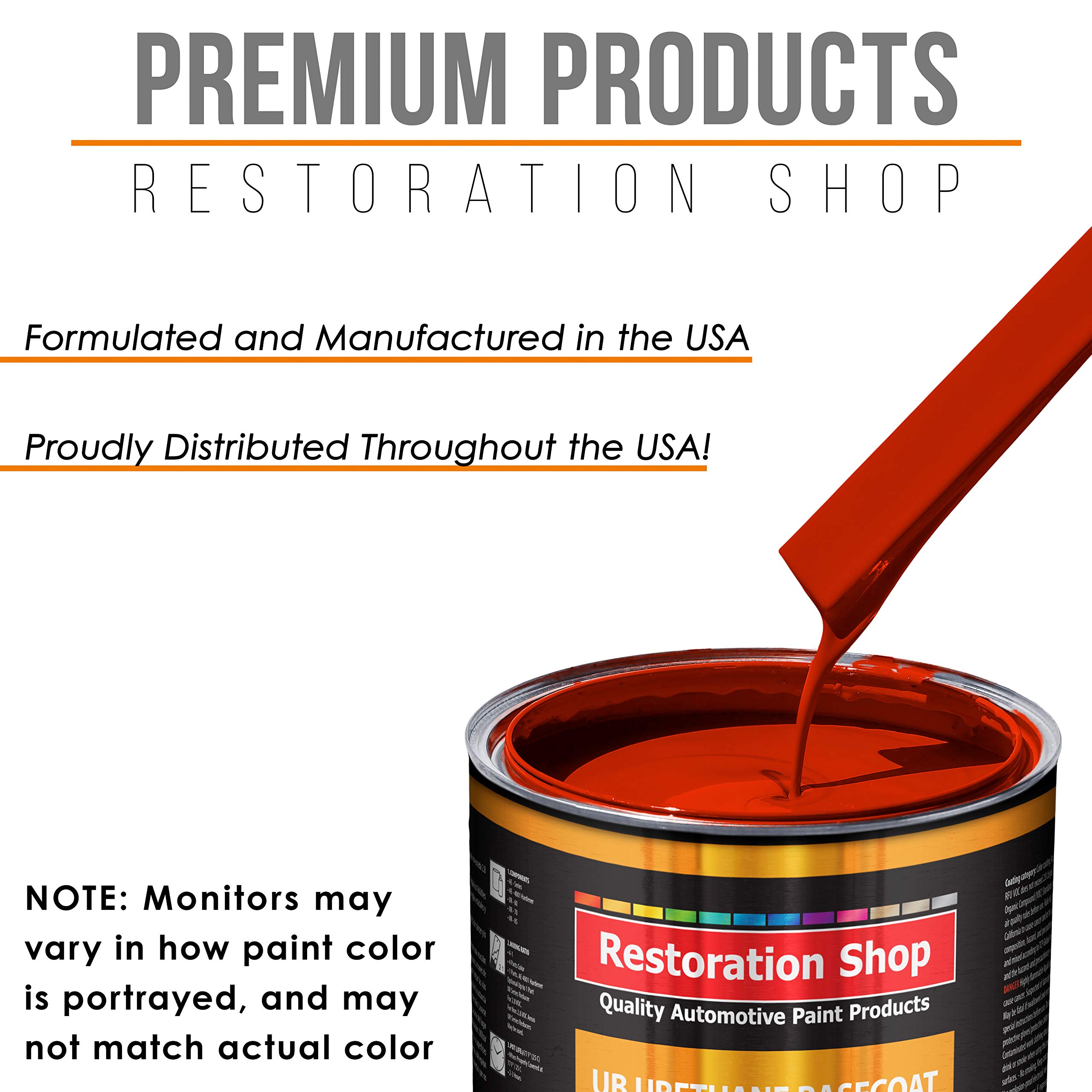 Restoration Shop Pro Street Red Urethane Basecoat Auto Paint - 1 Gallon High Gloss Automotive Refinish Coating for Cars & Trucks | Professional Car Body Repair & Custom Paint Job Solution